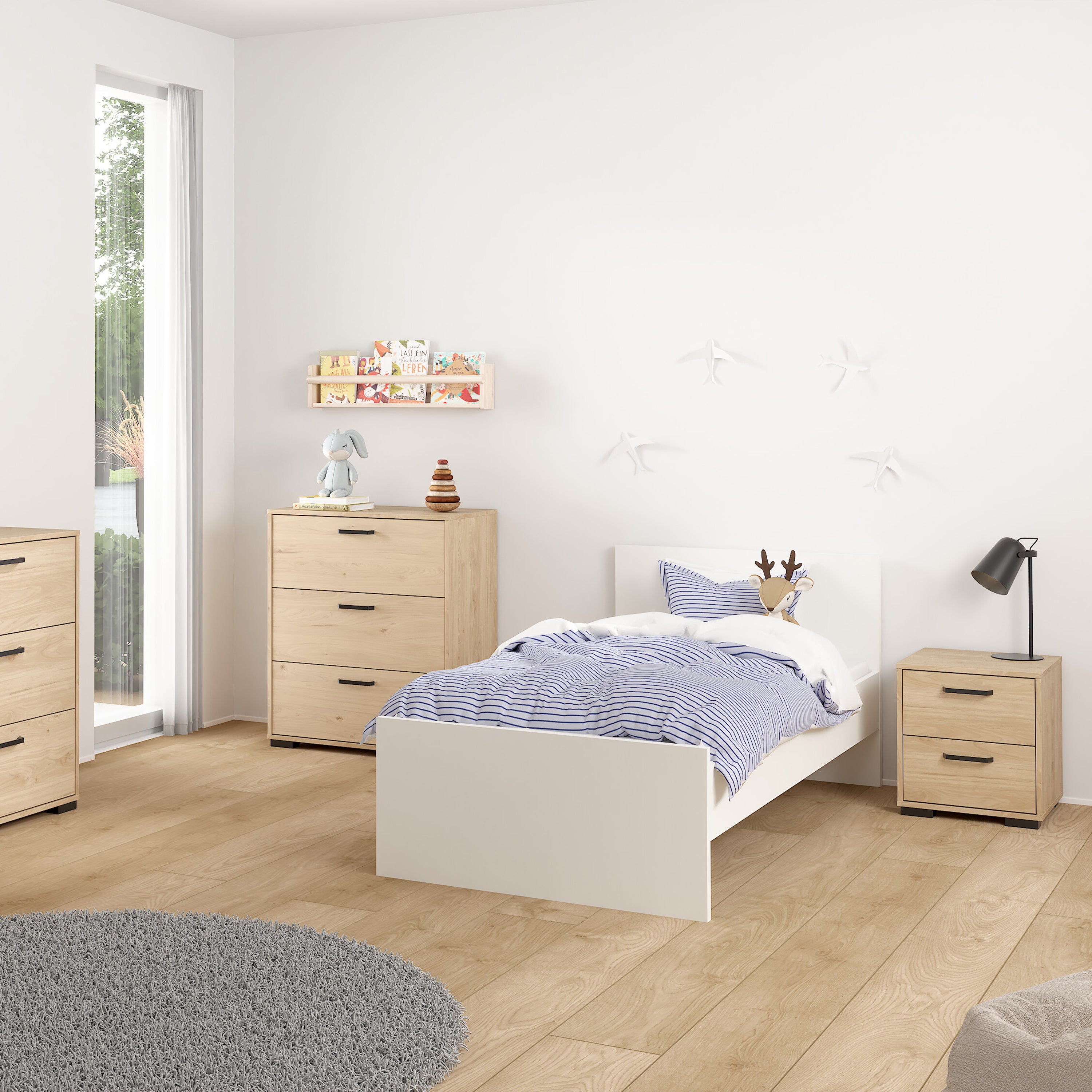 Sofia Nightstand 2 drawers Jackson Hickory