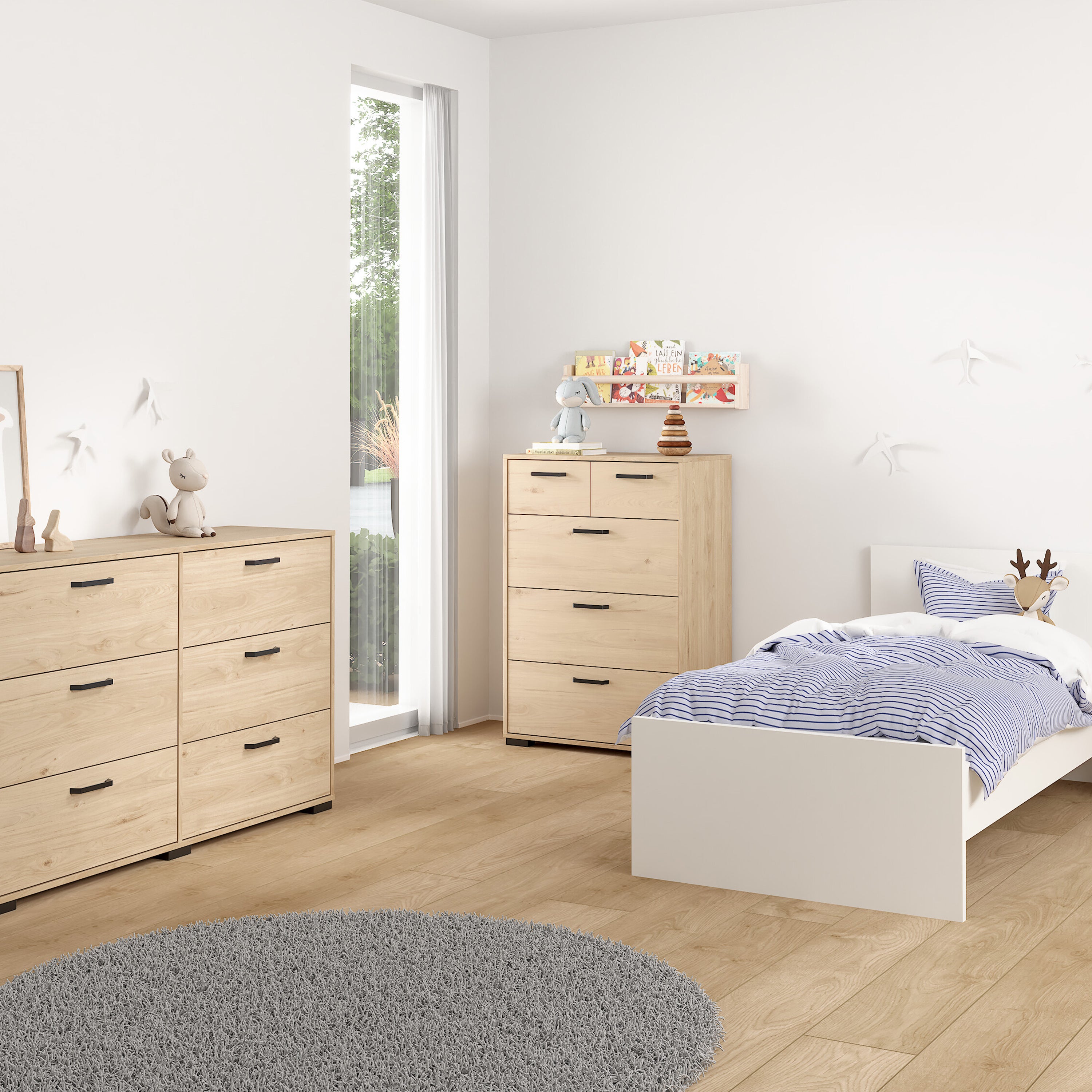 Sofia Chest 3 + 2 drawers Jackson Hickory