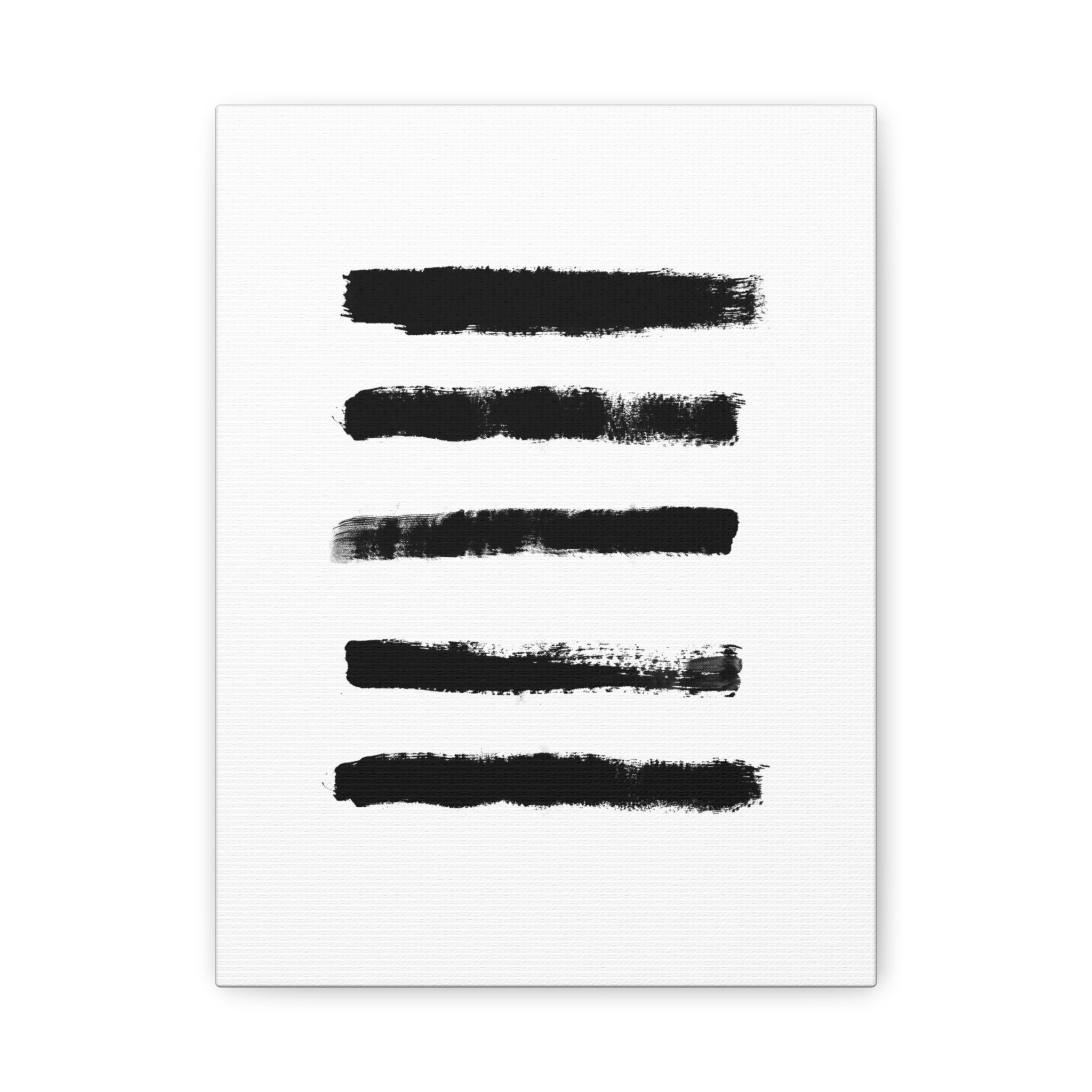 Obsidian Silence Strokes - Canvas