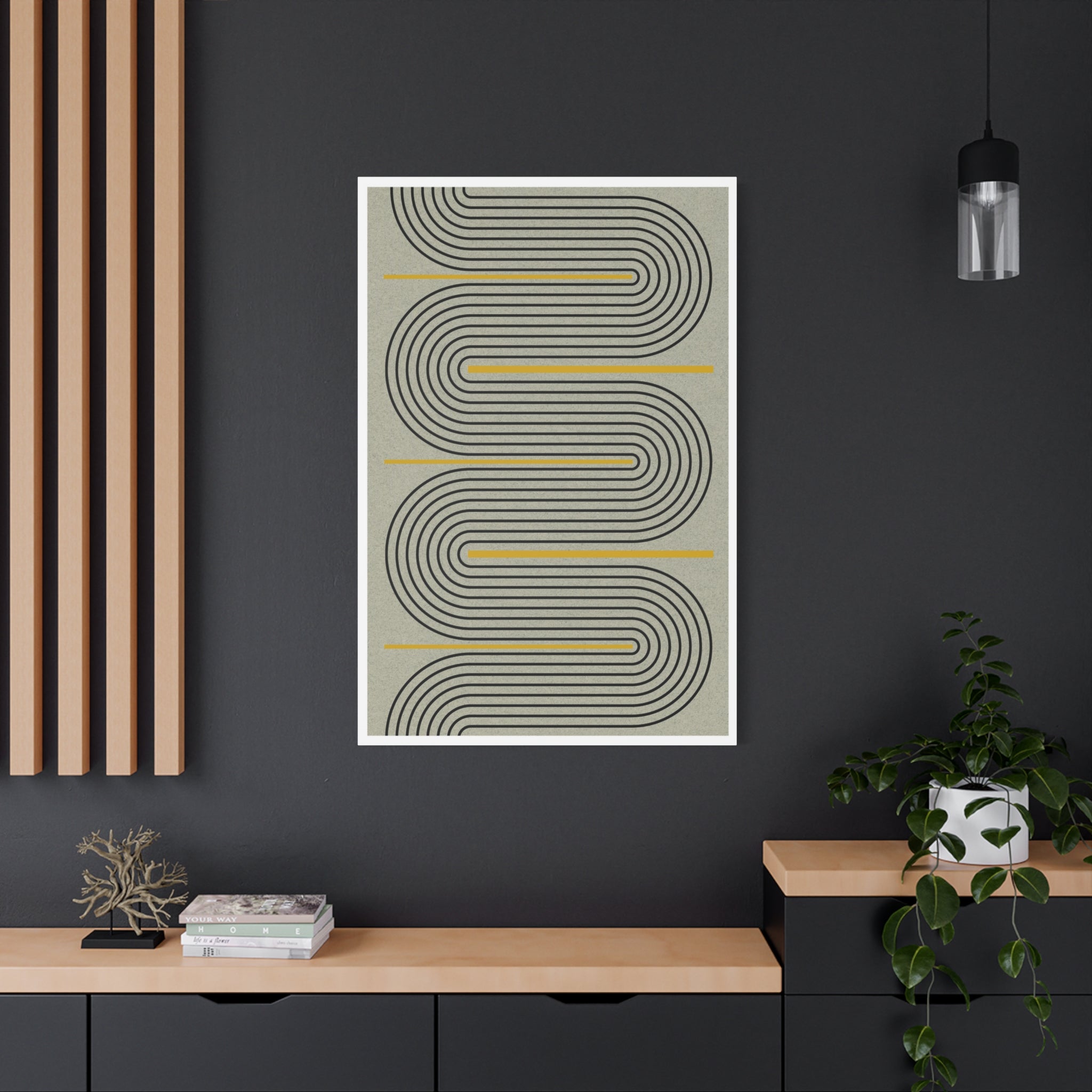 Golden Current Geometry - Canvas
