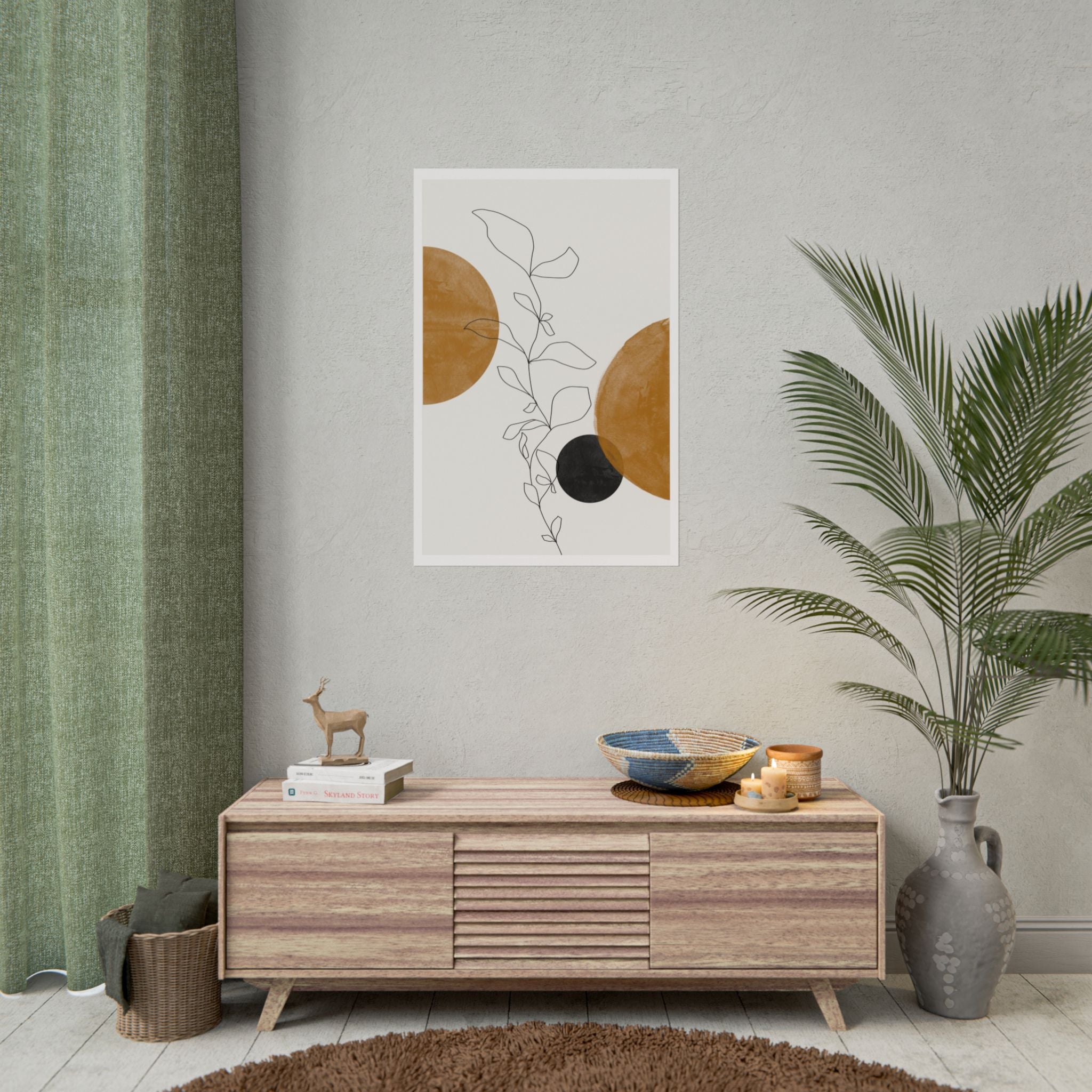 Amber Botanical Drift - Poster