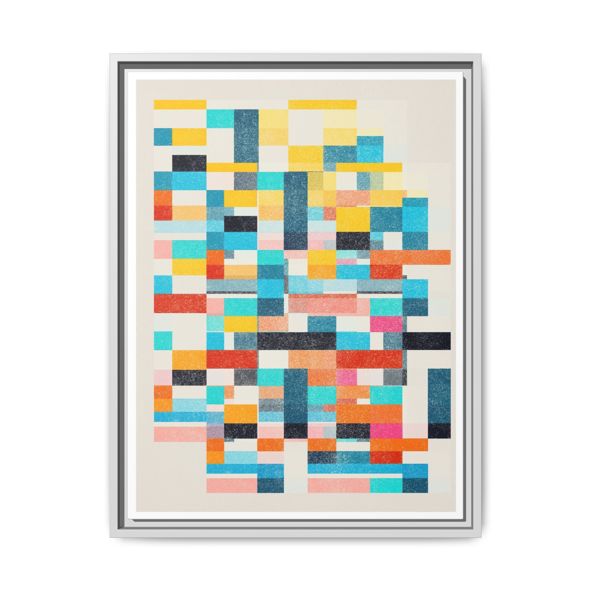 Chromatic Grid Reverie - Framed
