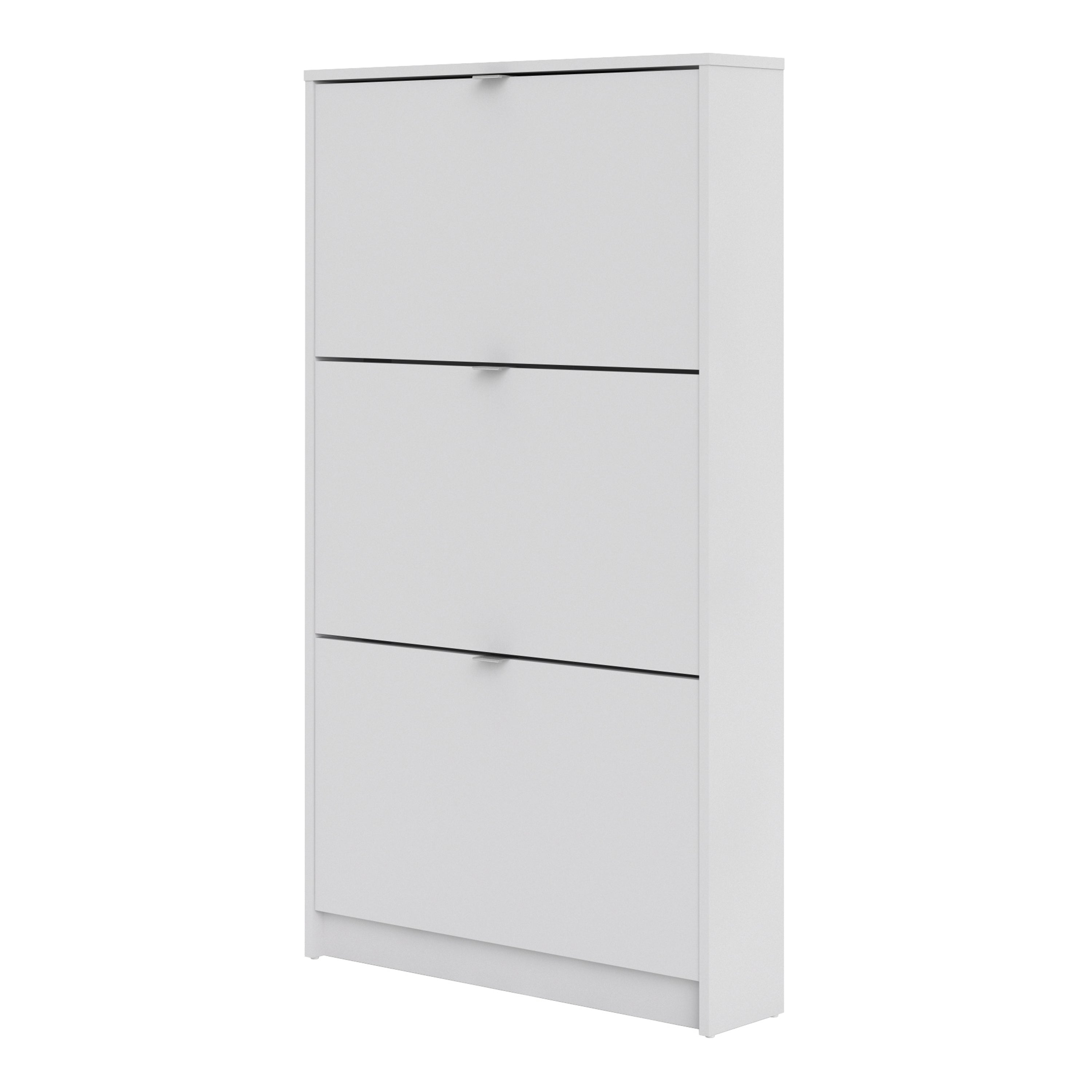 Shoes Shoe Cabinet 3 Flip Down Doors and 1 layer in White