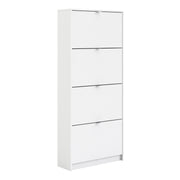 Shoes Shoe Cabinet 4 Flip Down Doors and 2 layers in White