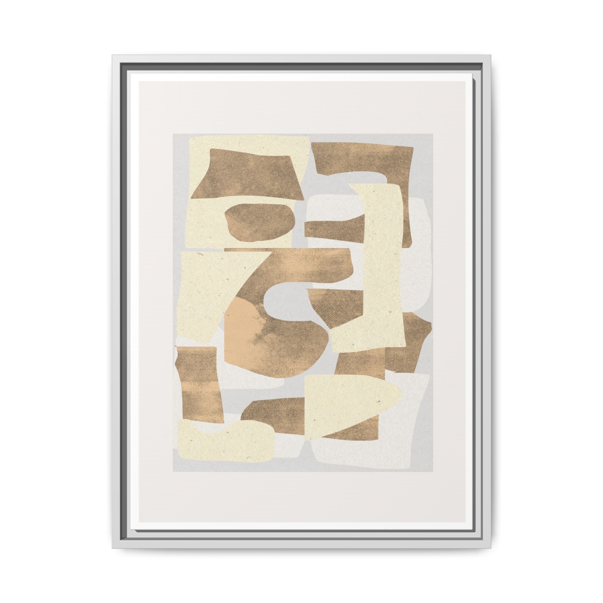 Sandstone Echo Collage Forms - Framed