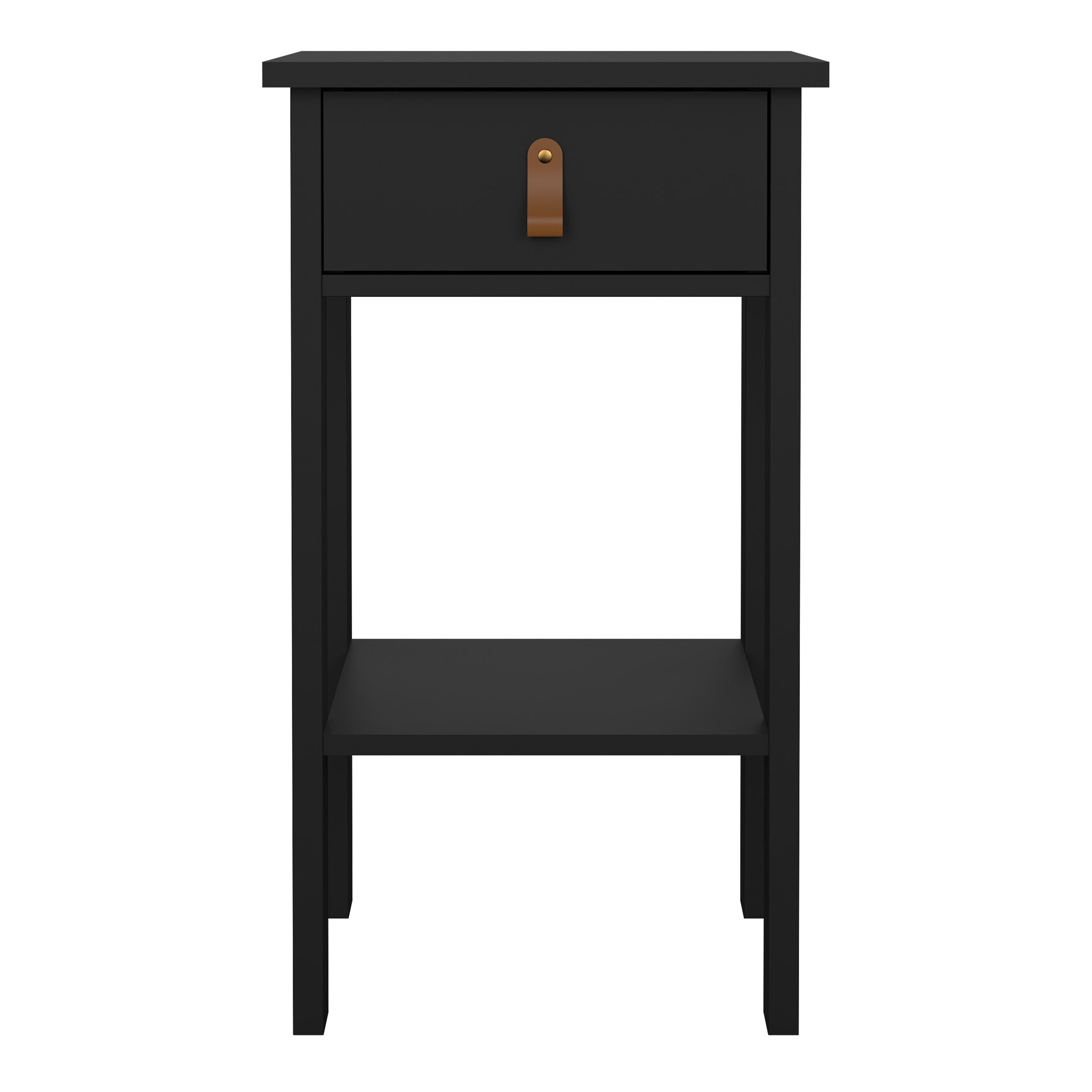 Barcelona Bedside Table with 1 Drawer in Matt Black