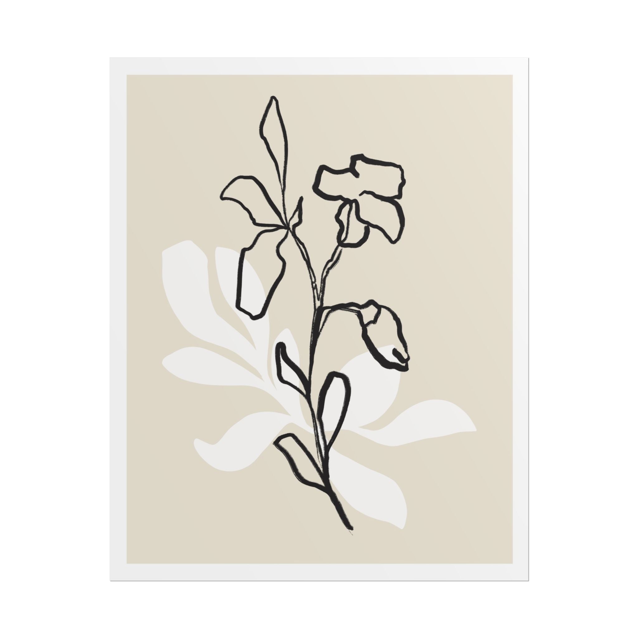 Ivory Bloom Whisper Lines - Poster