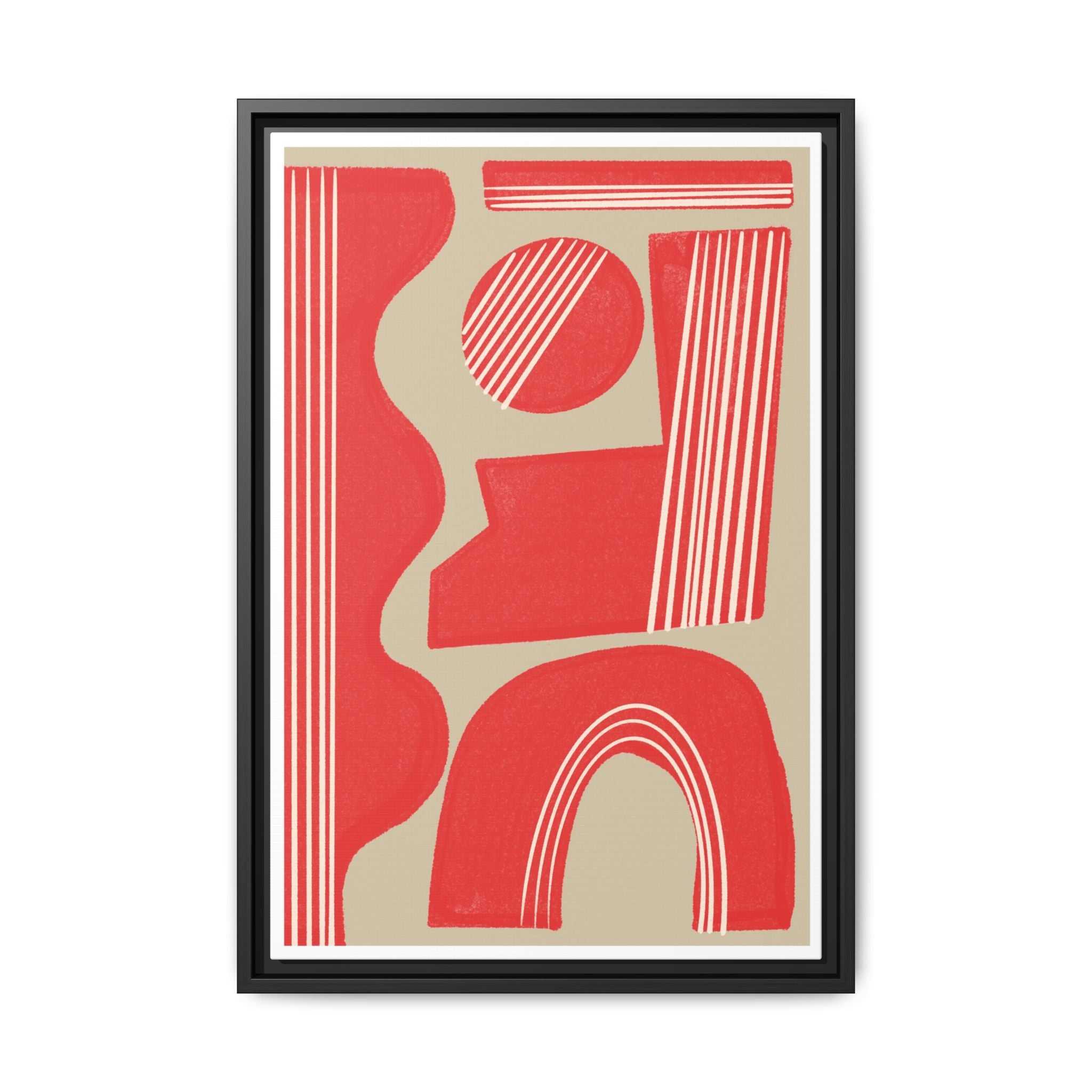 Crimson Rhythm Arches - Framed