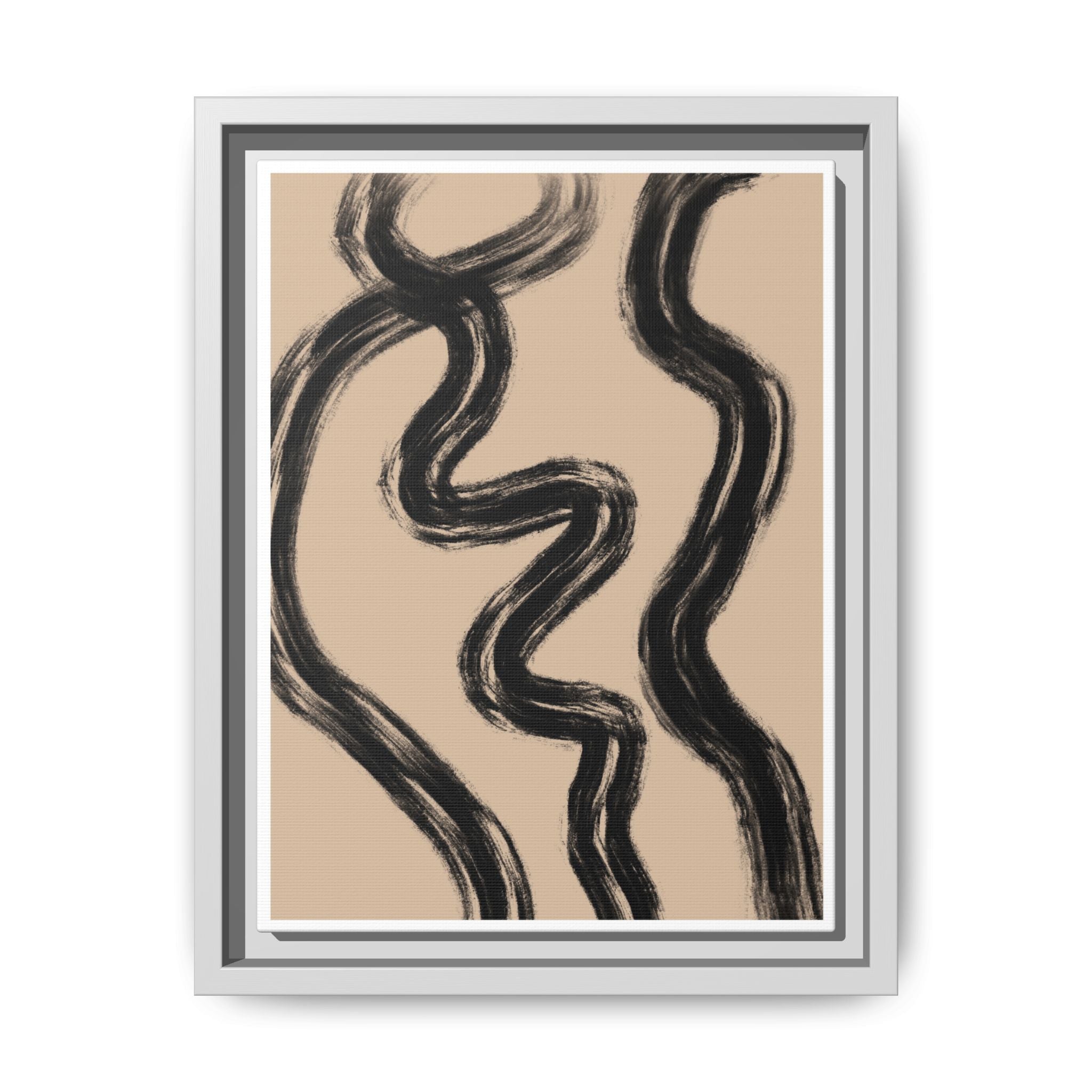 Midnight Current Lines - Framed