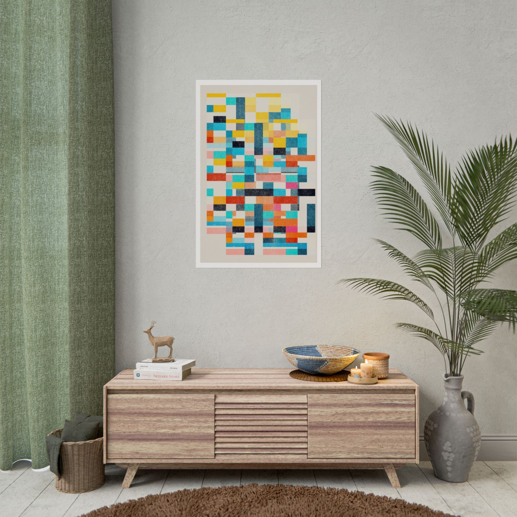 Chromatic Grid Reverie - Poster