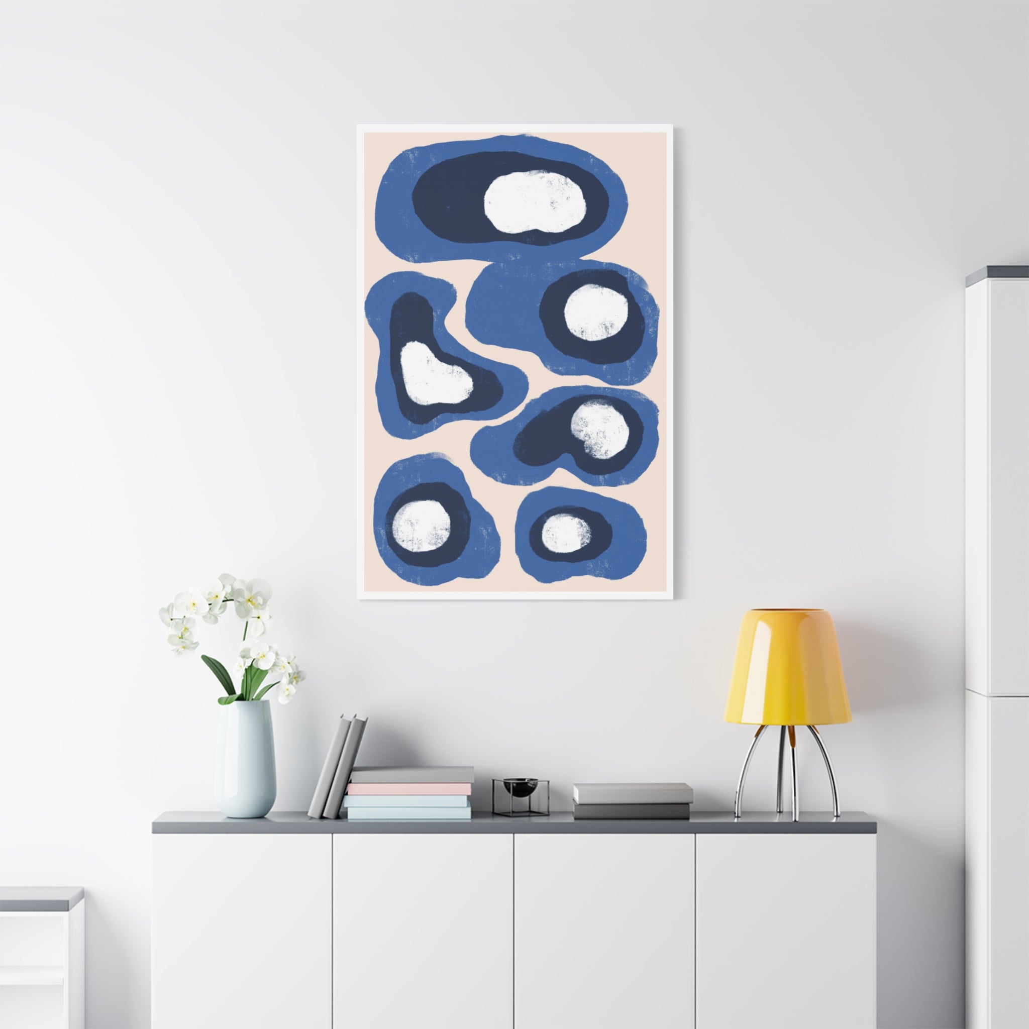 Indigo Orbit Mosaic - Canvas