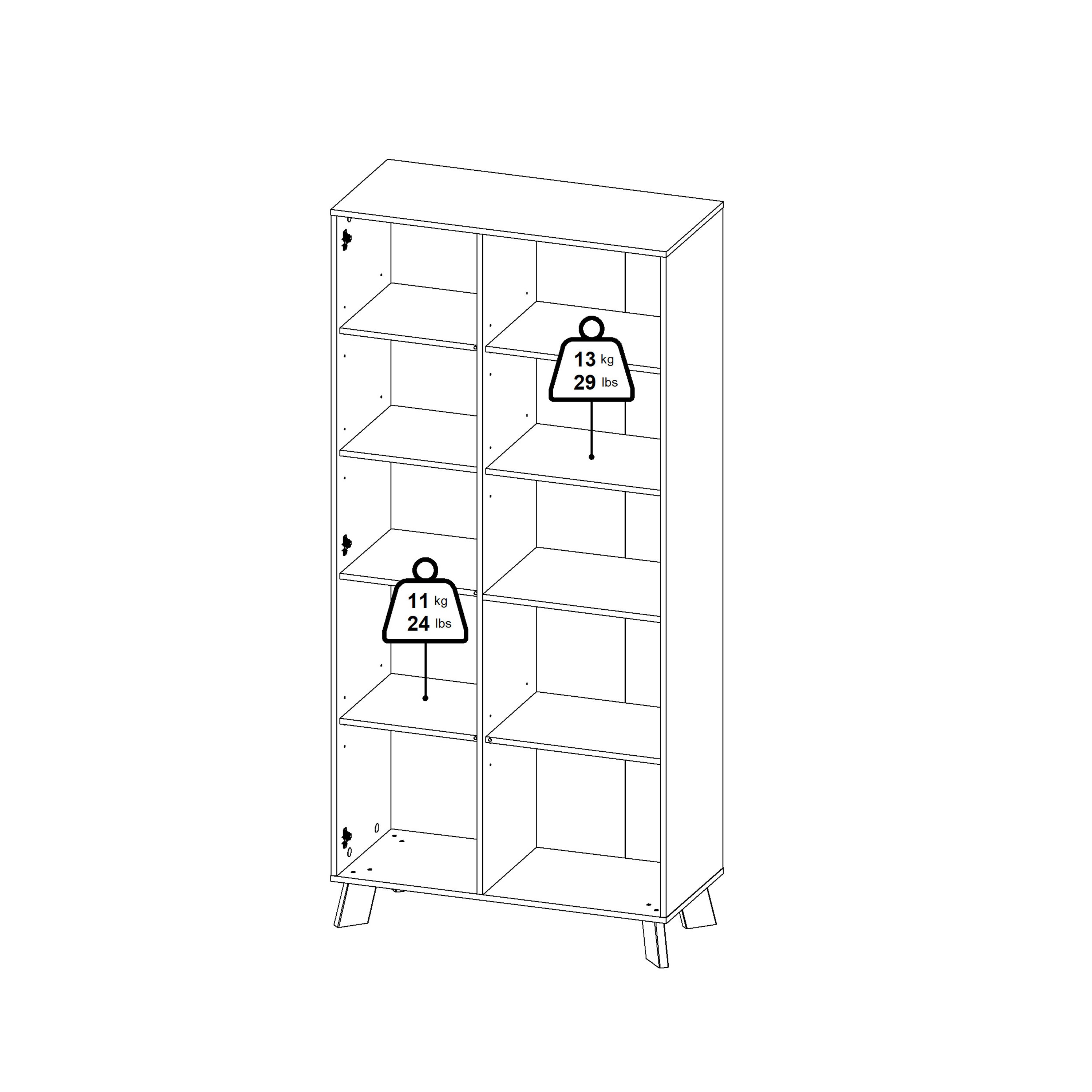 Ikast China Cabinet 2 Doors in Jackson Hickory and White