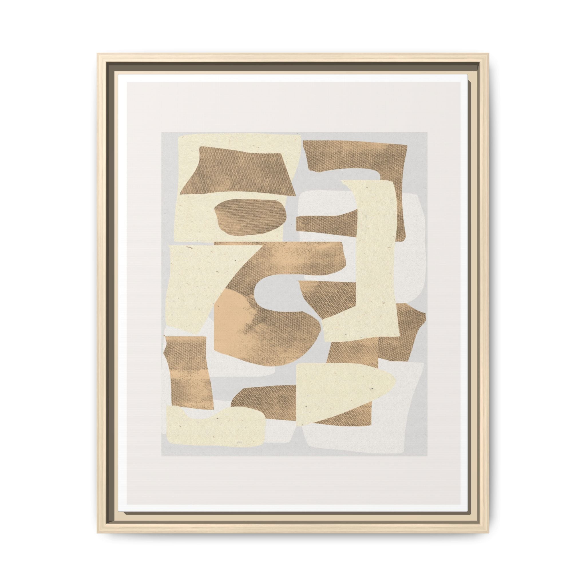 Sandstone Echo Collage Forms - Framed