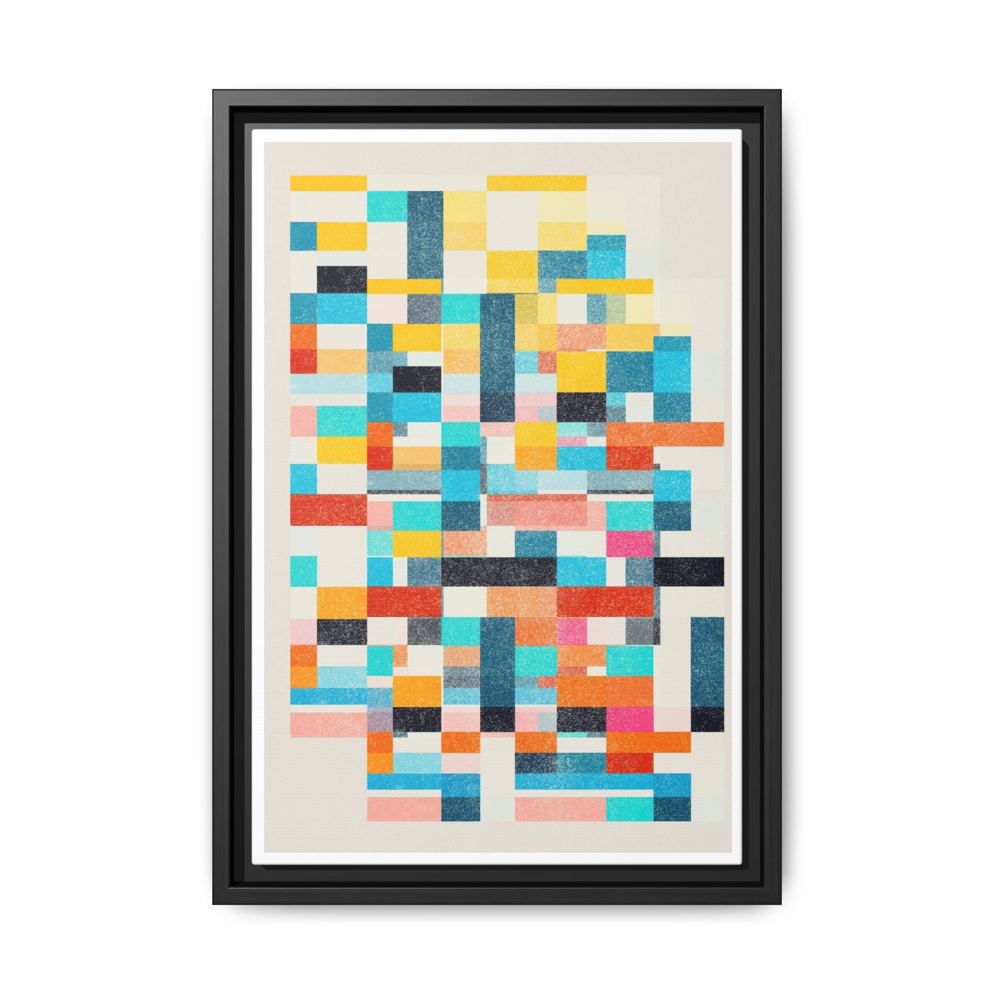 Chromatic Grid Reverie - Framed