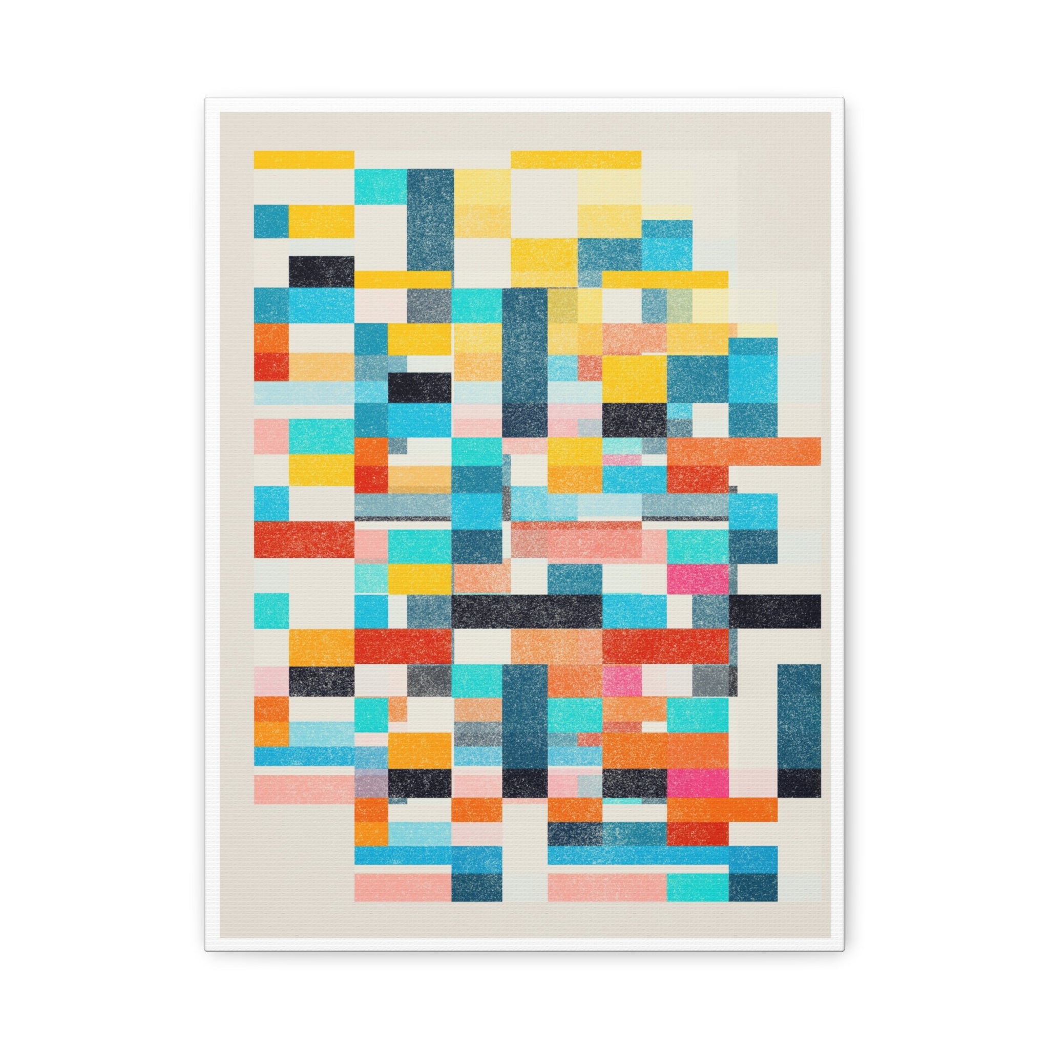 Chromatic Grid Reverie - Canvas