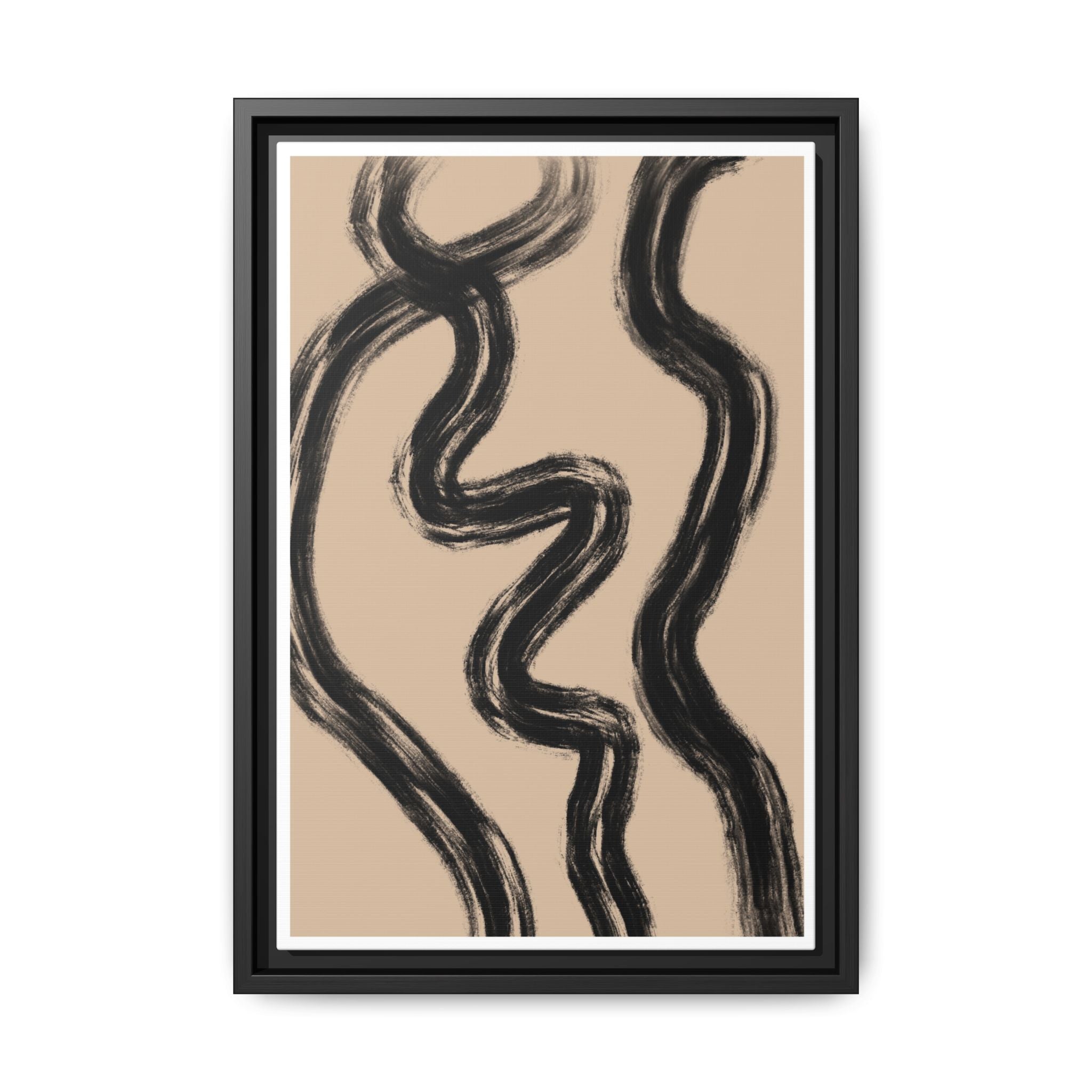 Midnight Current Lines - Framed