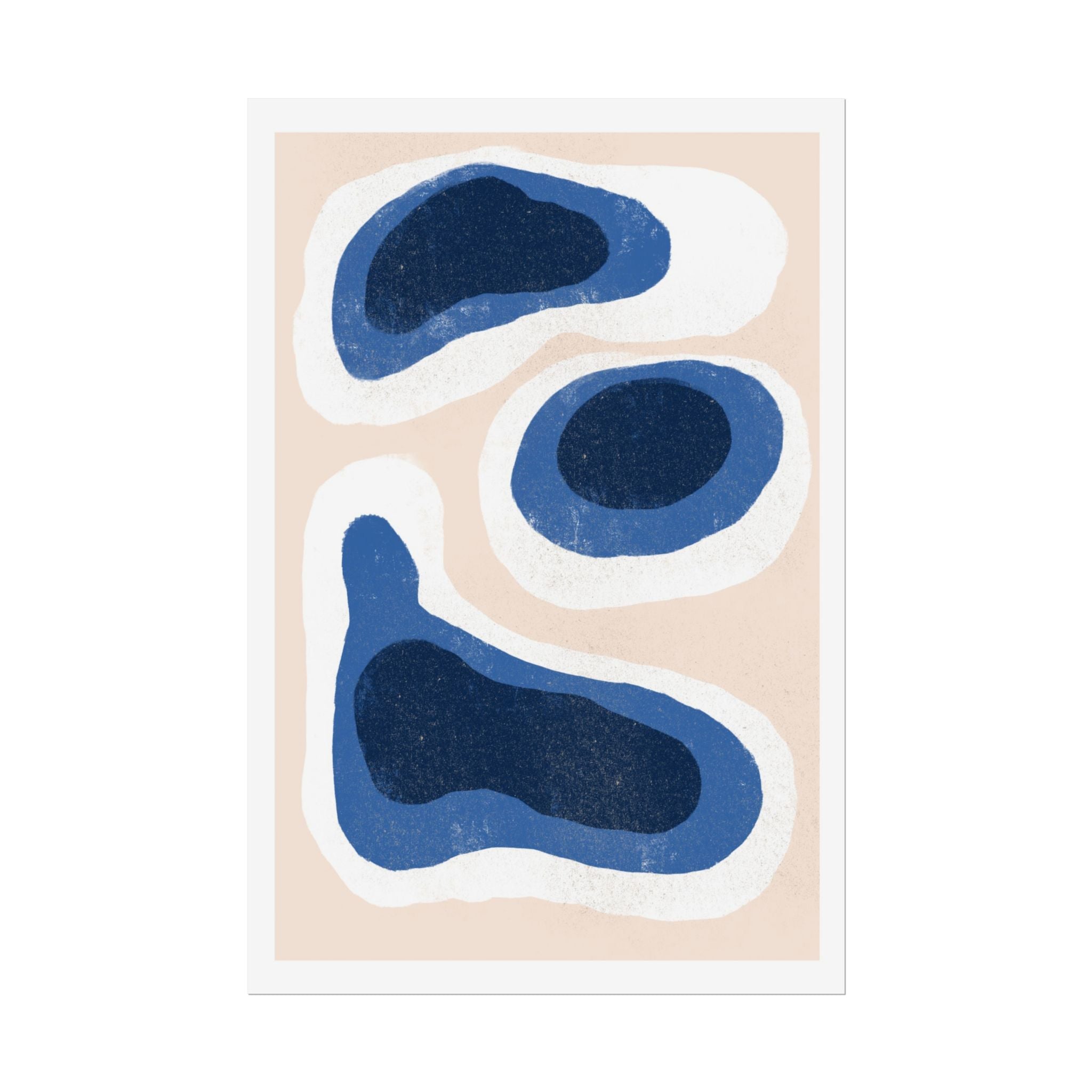 Indigo Tide Contours - Poster