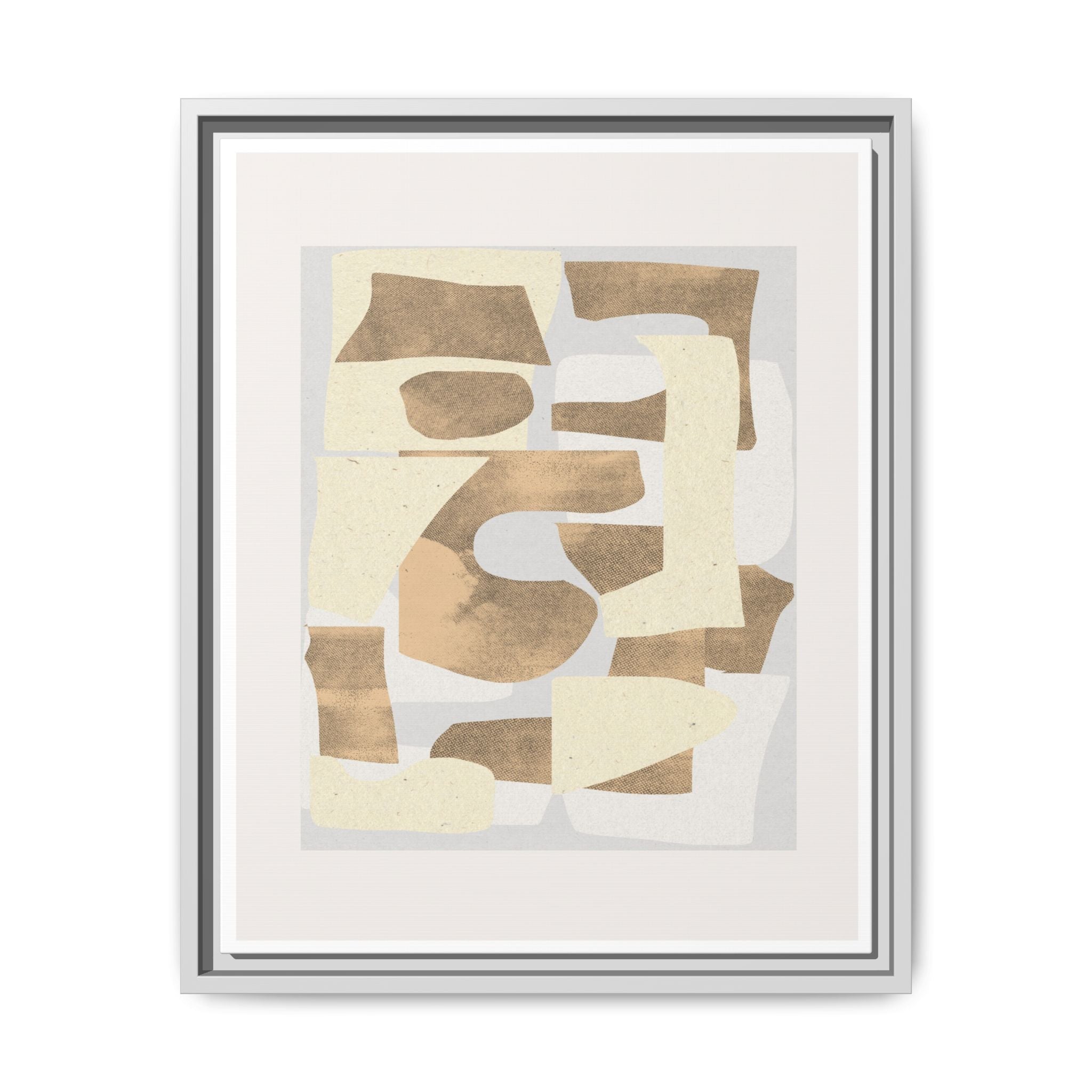 Sandstone Echo Collage Forms - Framed