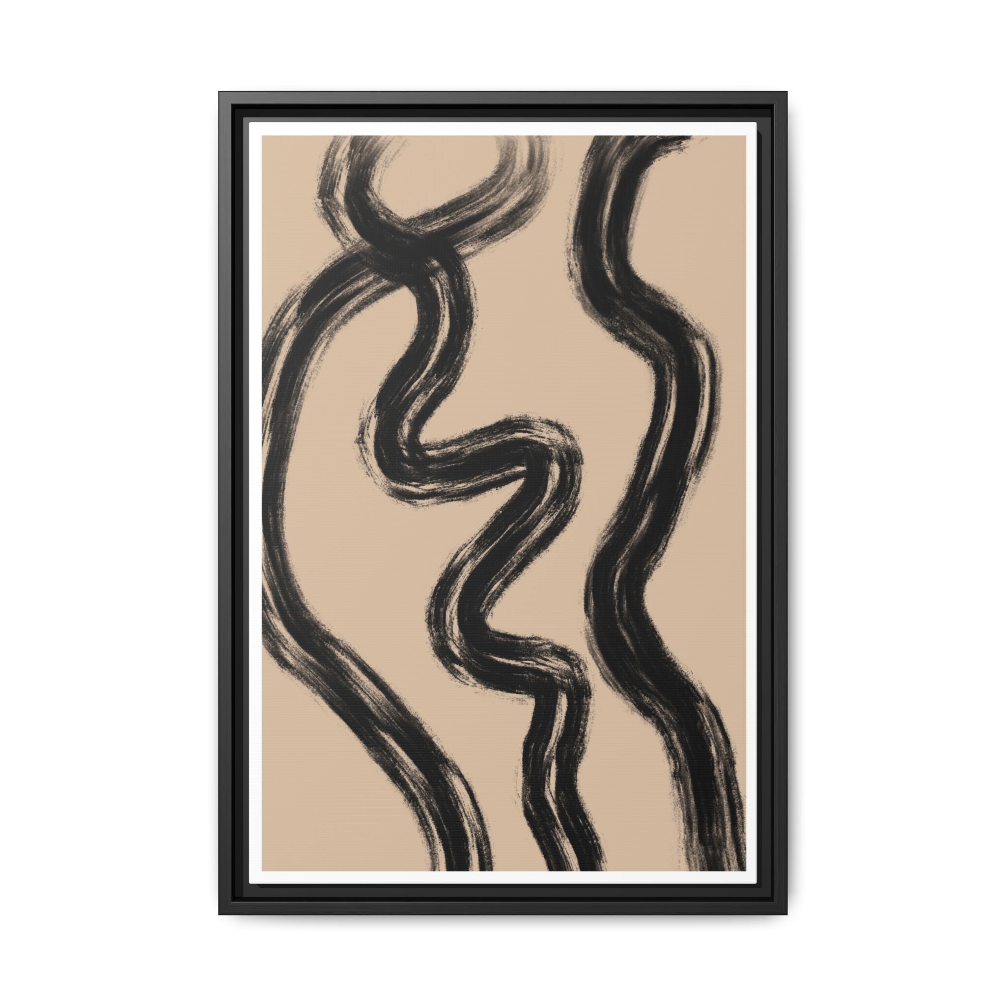 Midnight Current Lines - Framed