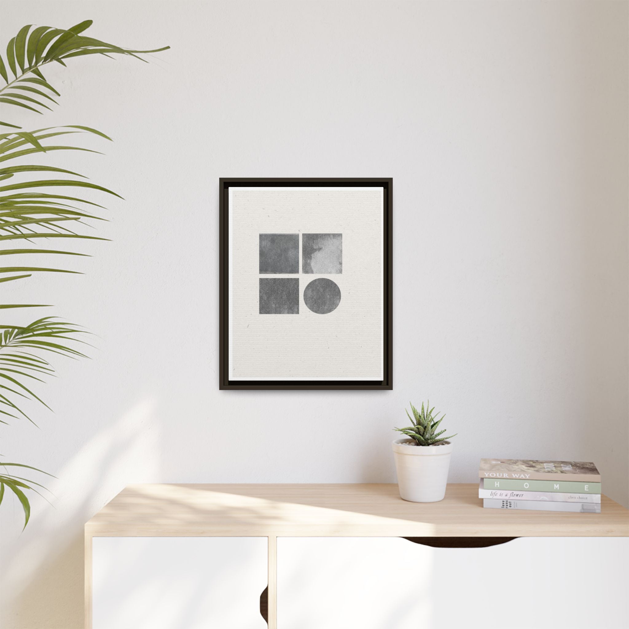 Muted Geometry Quartet - Framed
