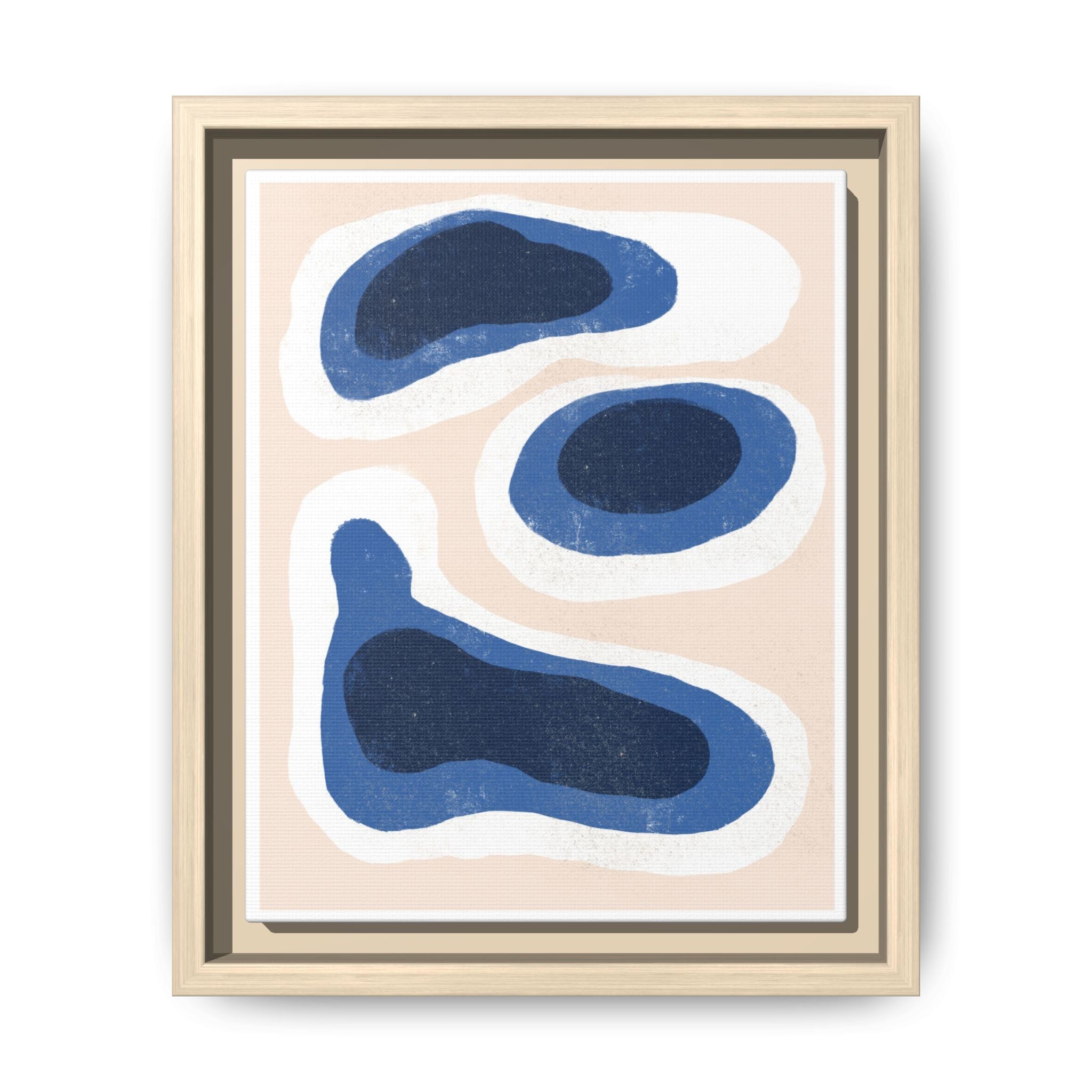 Indigo Tide Contours - Framed