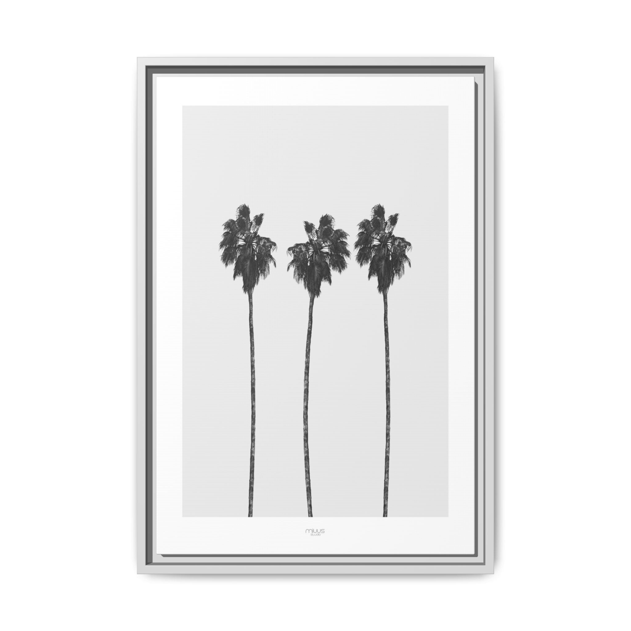 Silver Coast Palm Trio - Framed