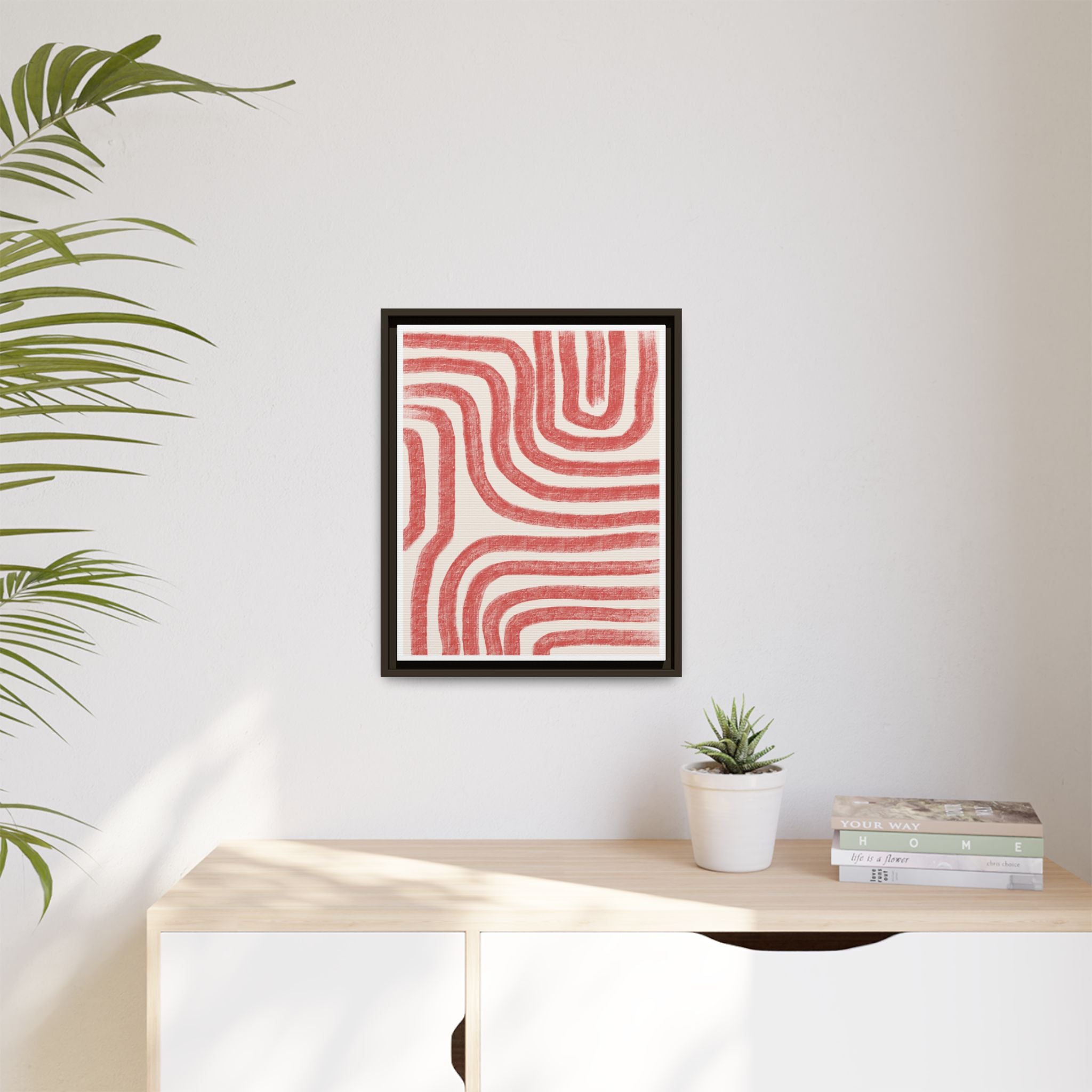 Coral Drift Pathways - Framed