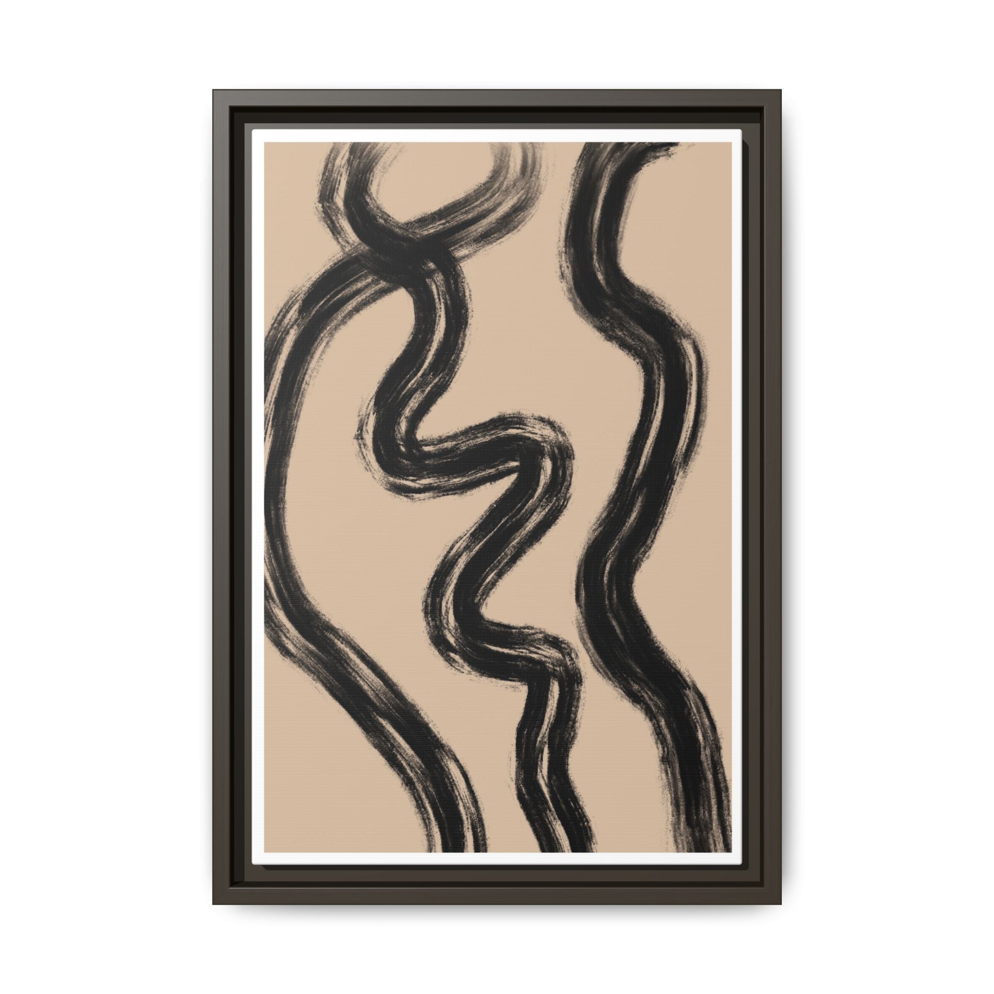 Midnight Current Lines - Framed