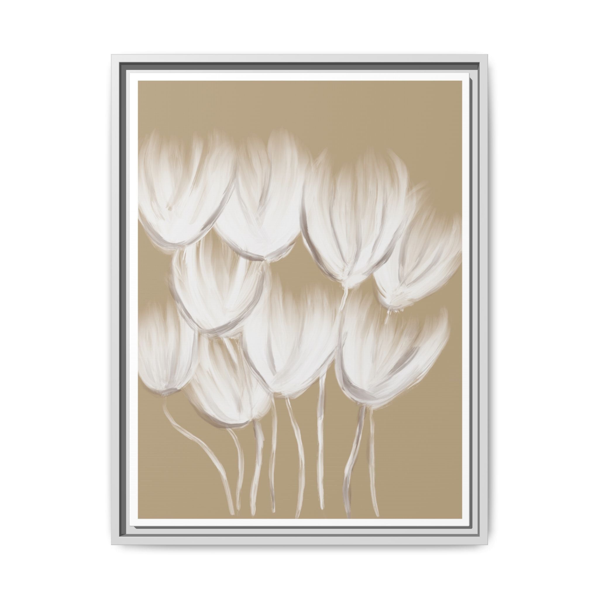 Ivory Petal Stillness - Framed