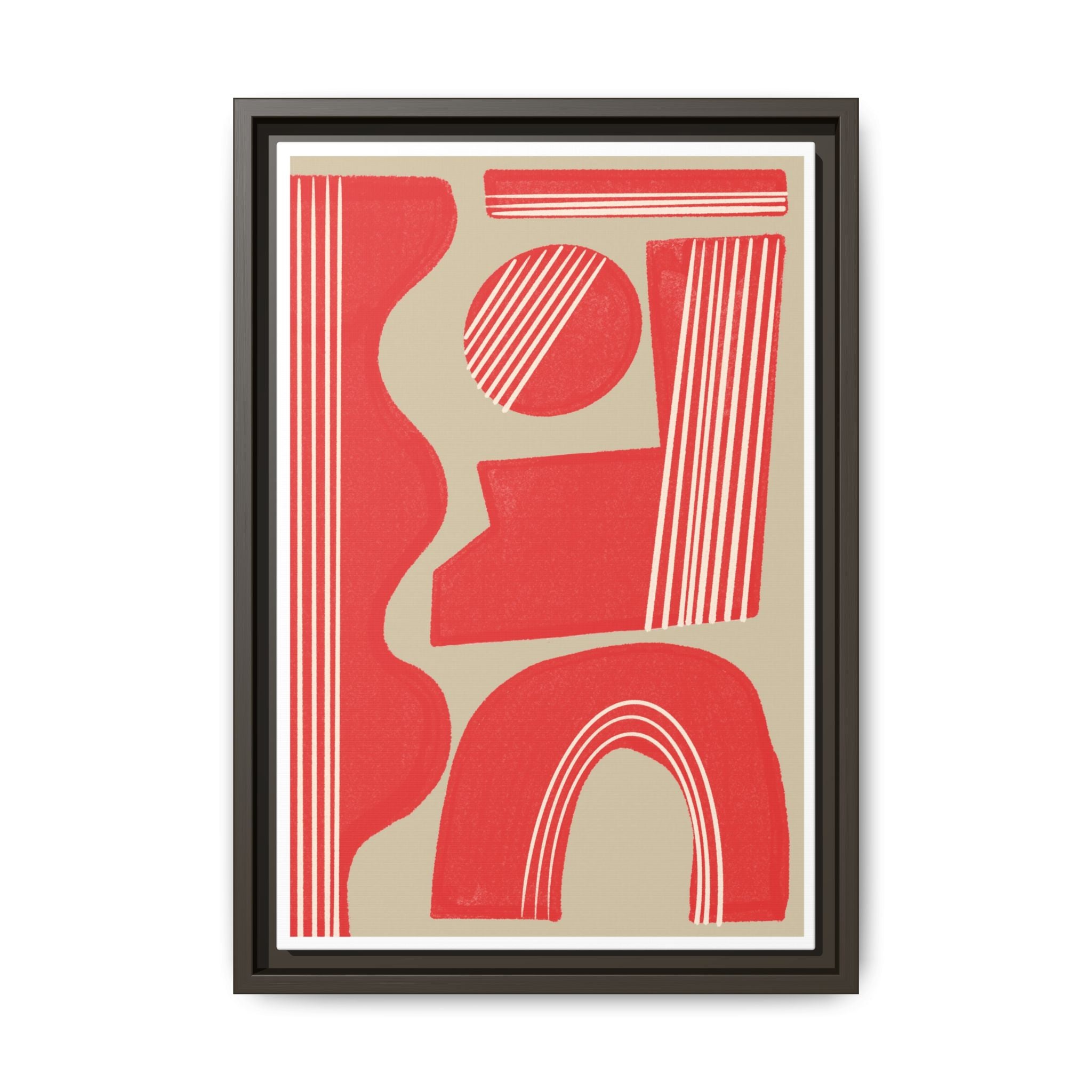 Crimson Rhythm Arches - Framed