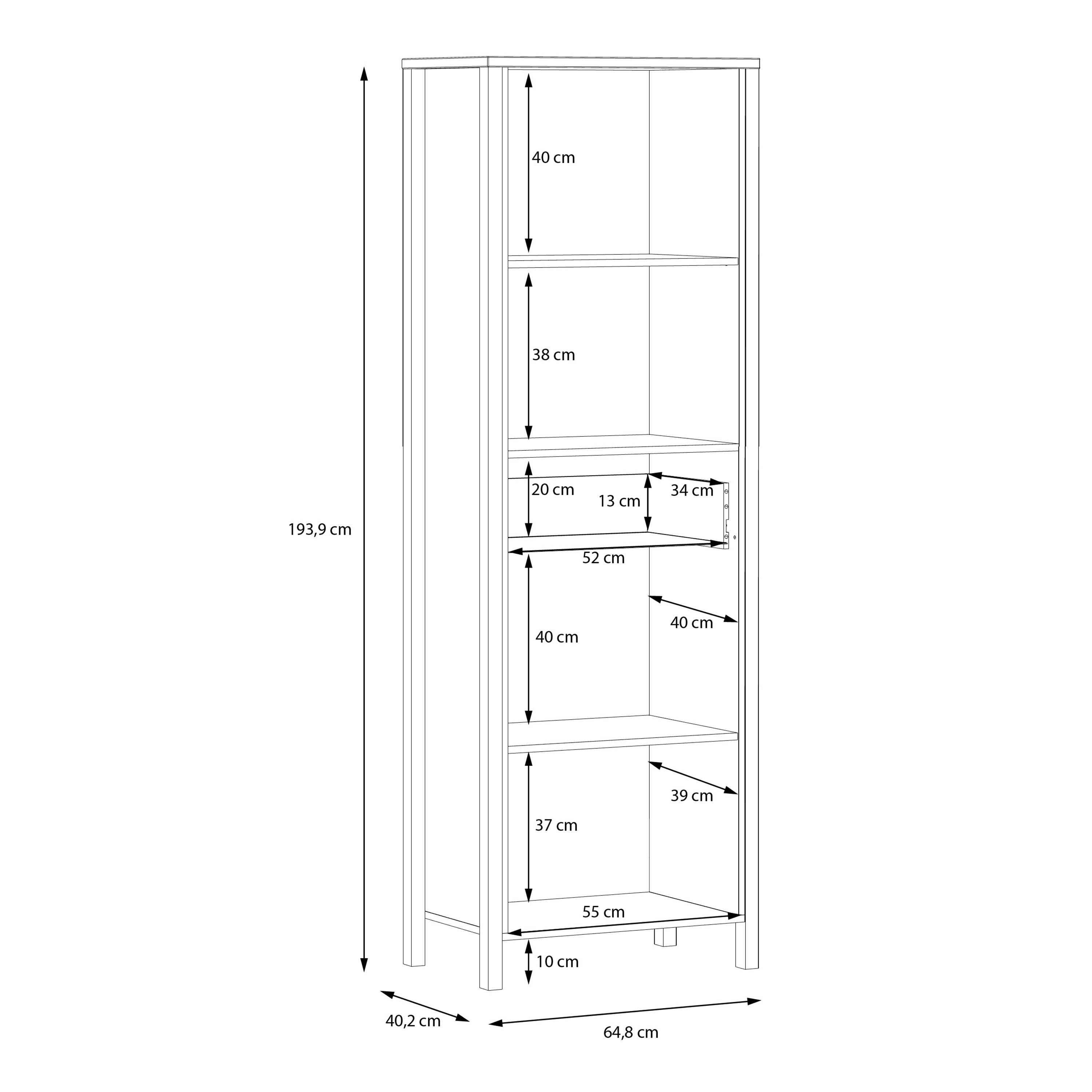 High Rock Shelf Unit in Matt Black/Riviera Oak