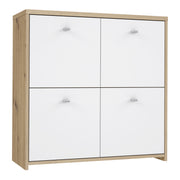 Best Chest Storage Cabinet with 4 Doors in Artisan Oak/White