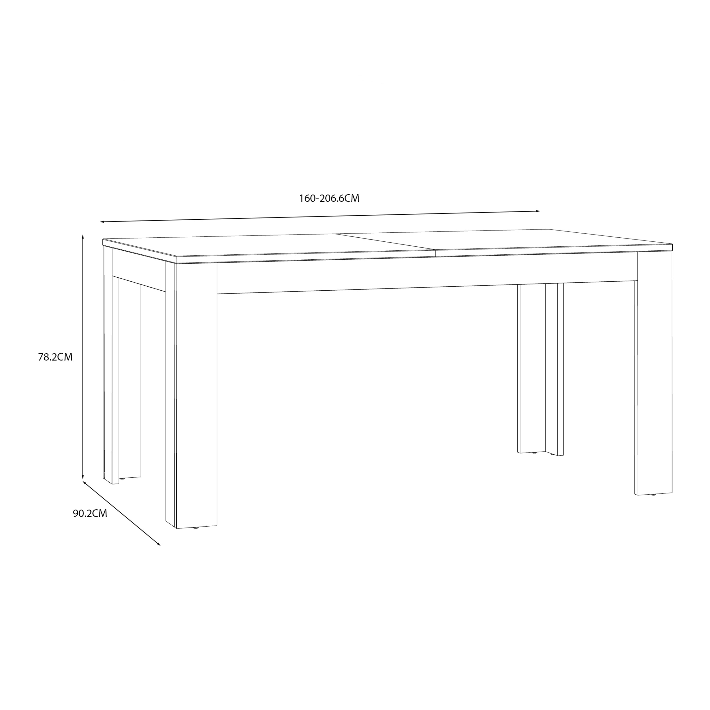 Bohol Extending Dining Table 160-207cm in Riviera Oak/Grey Oak