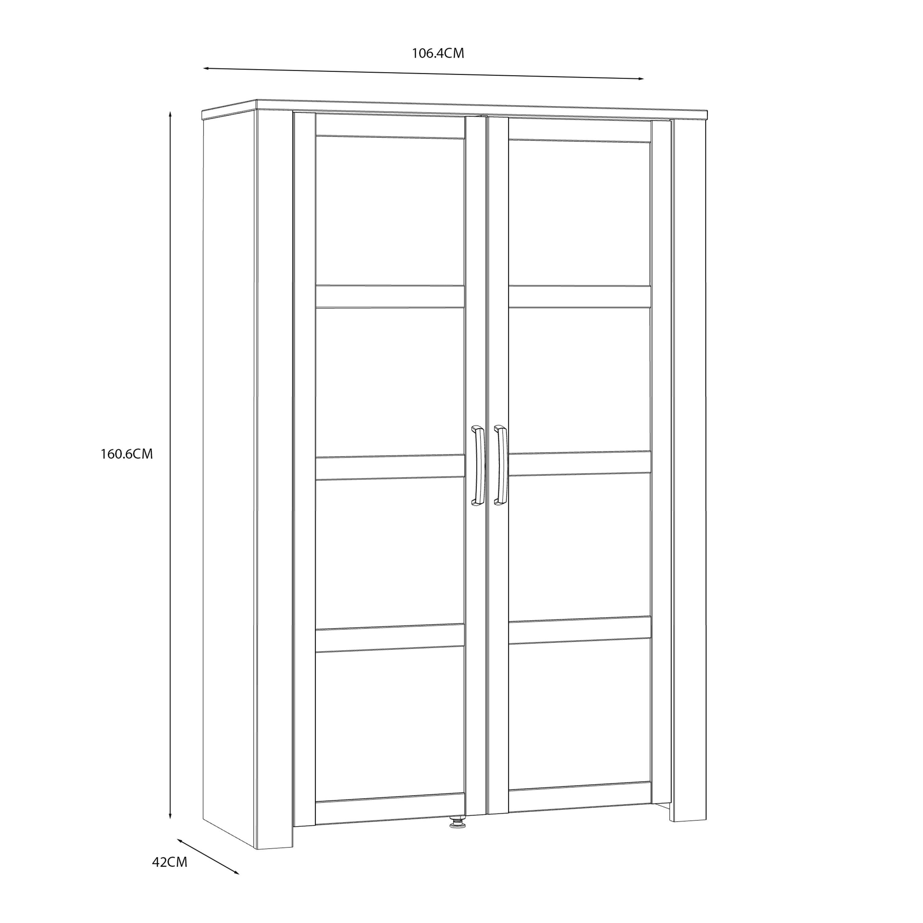 Bohol Display Cabinet inc. 2x LED Lights in Riviera Oak/White