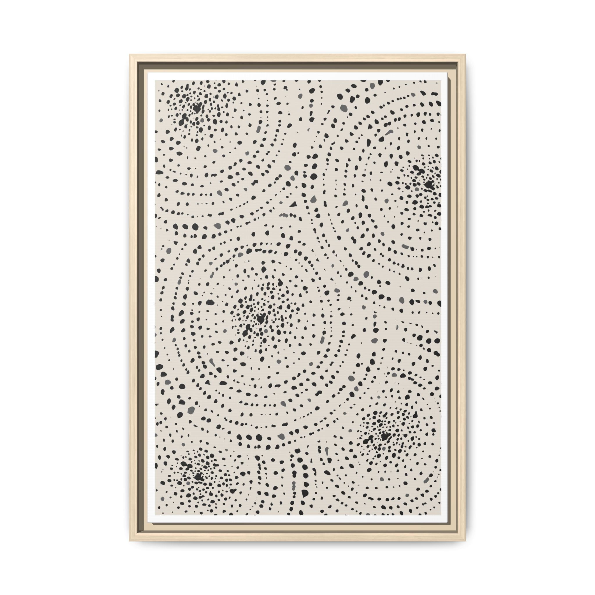 Celestial Pebble Drift Patterns - Framed