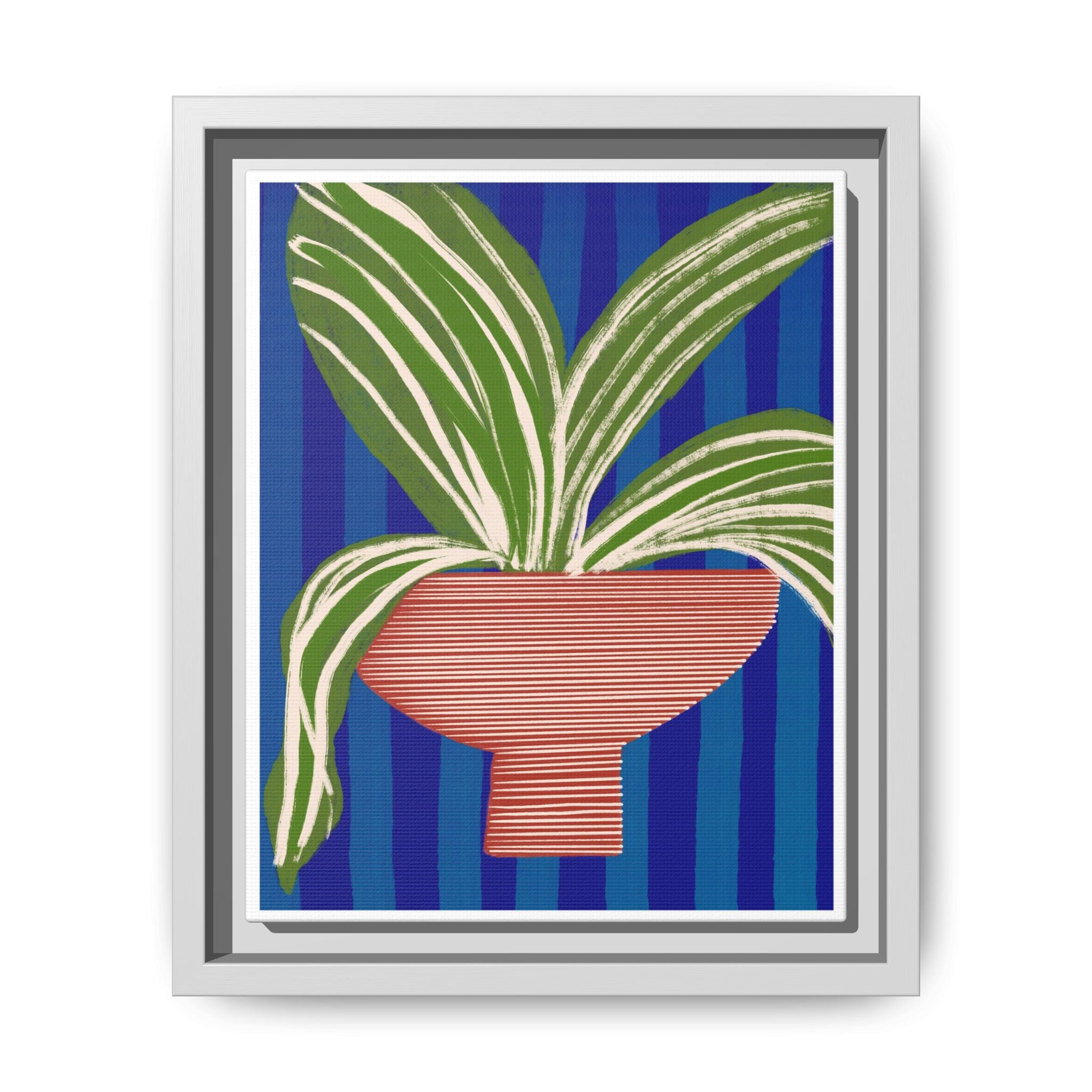 Cobalt Palm Contrast - Framed