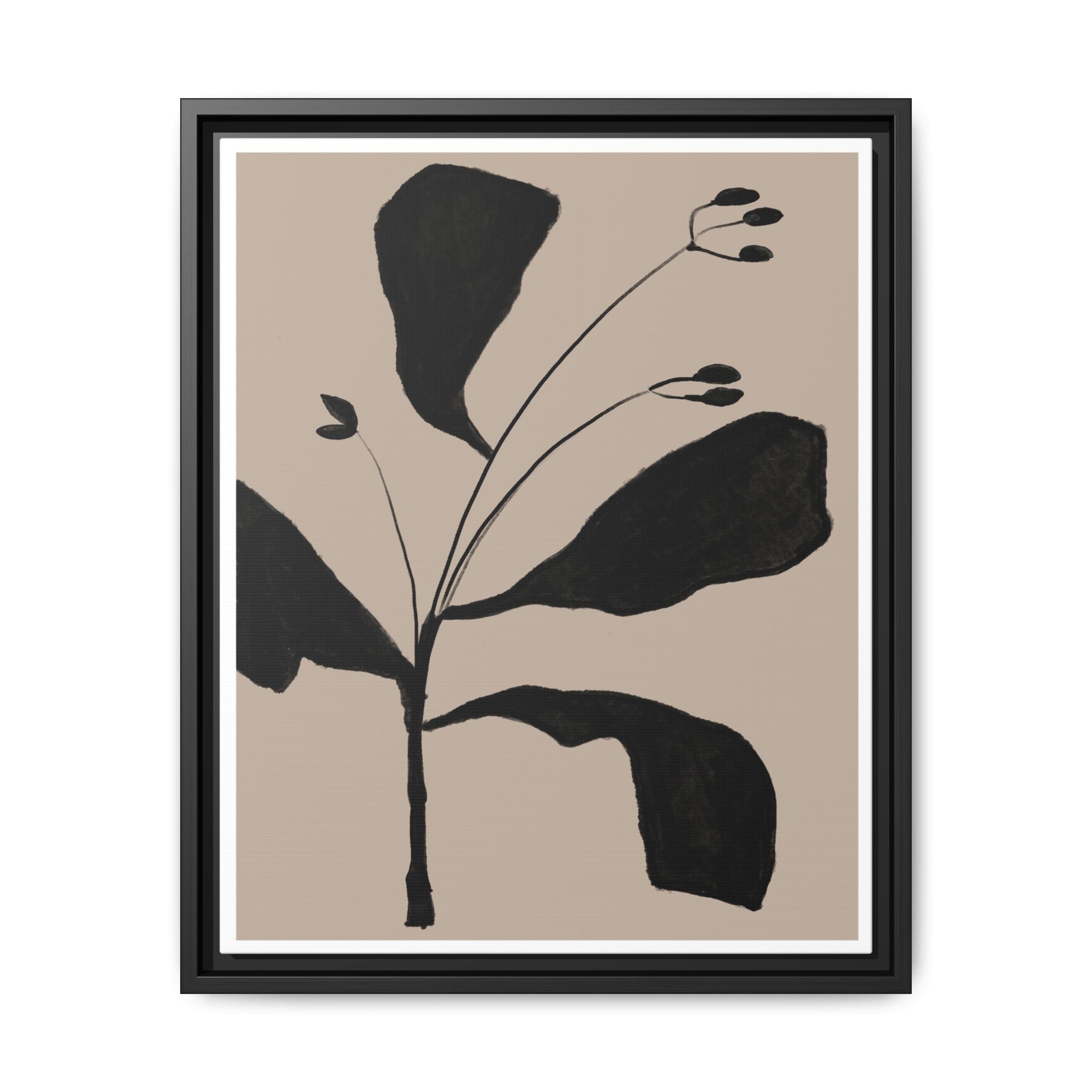 Noir Botanical Silence - Framed