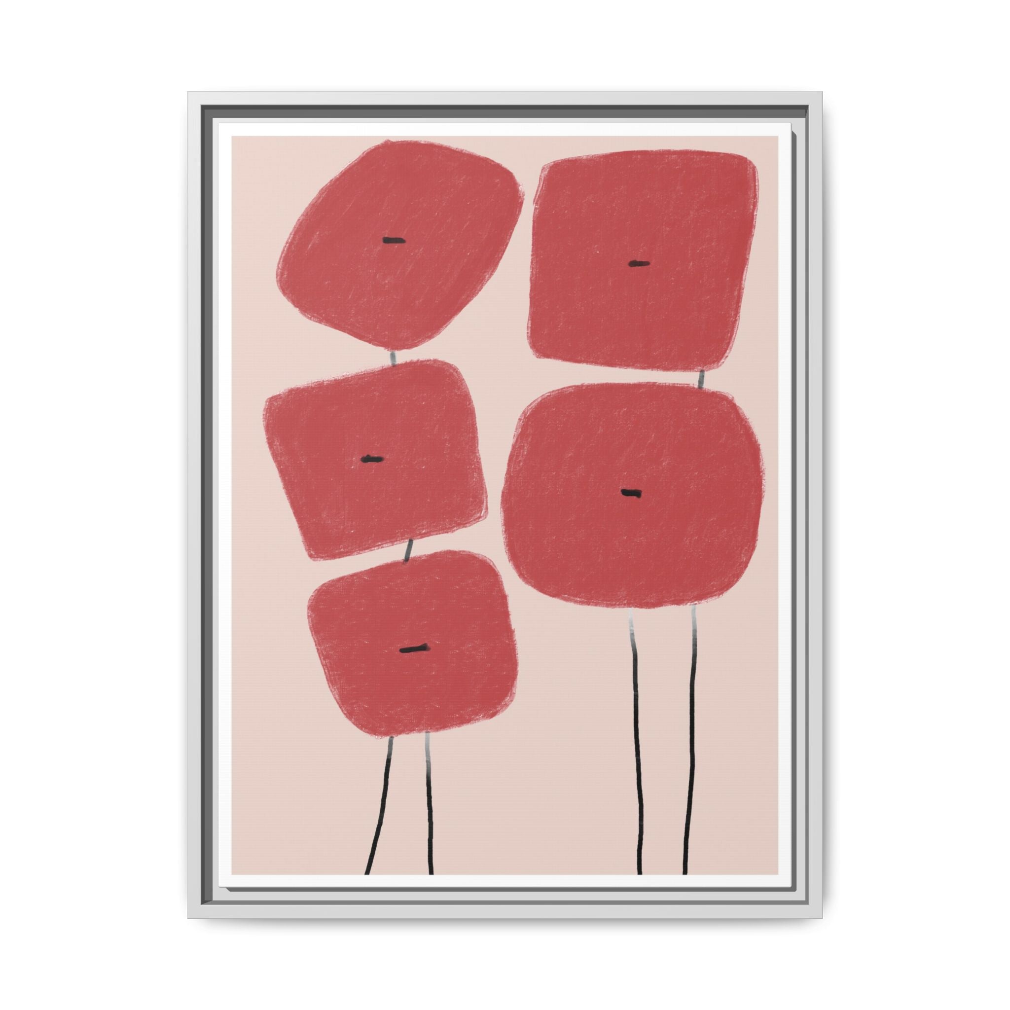 Crimson Quiet Balance - Framed