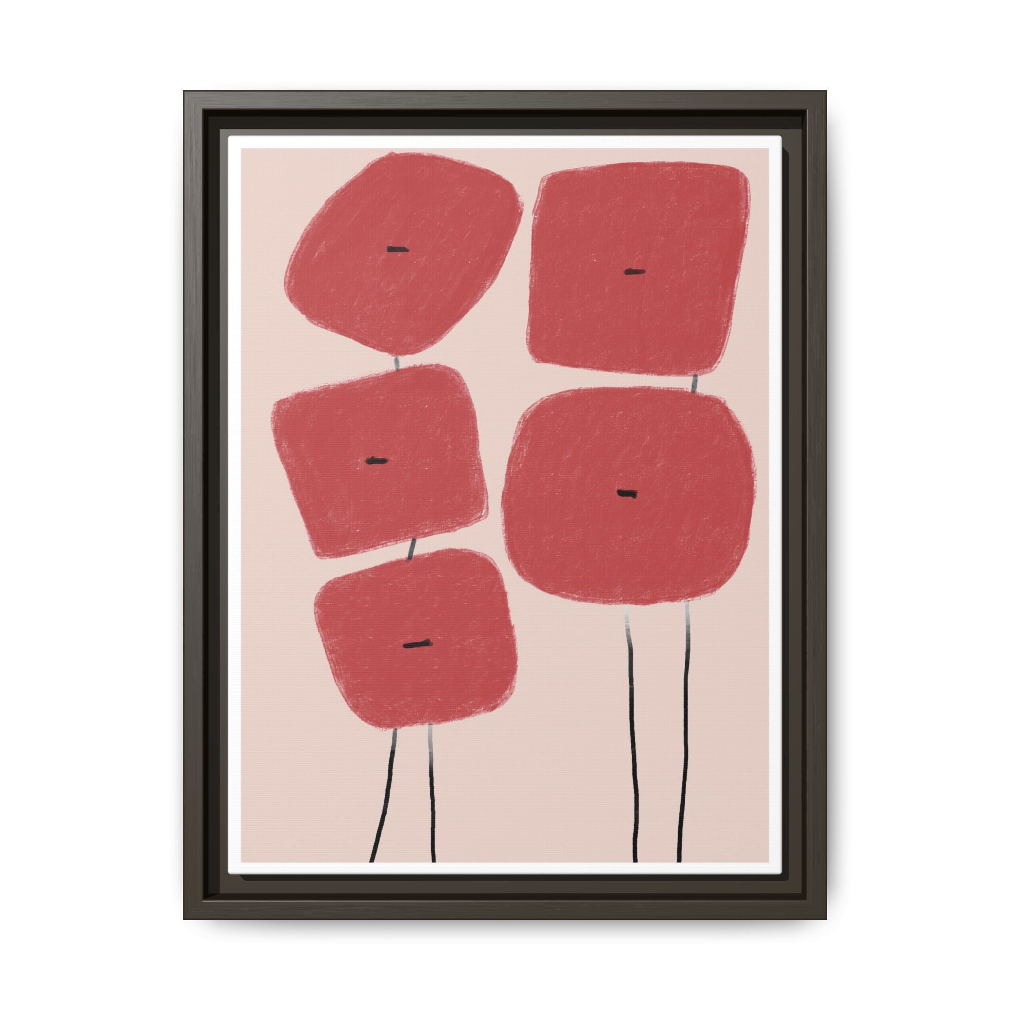 Crimson Quiet Balance - Framed
