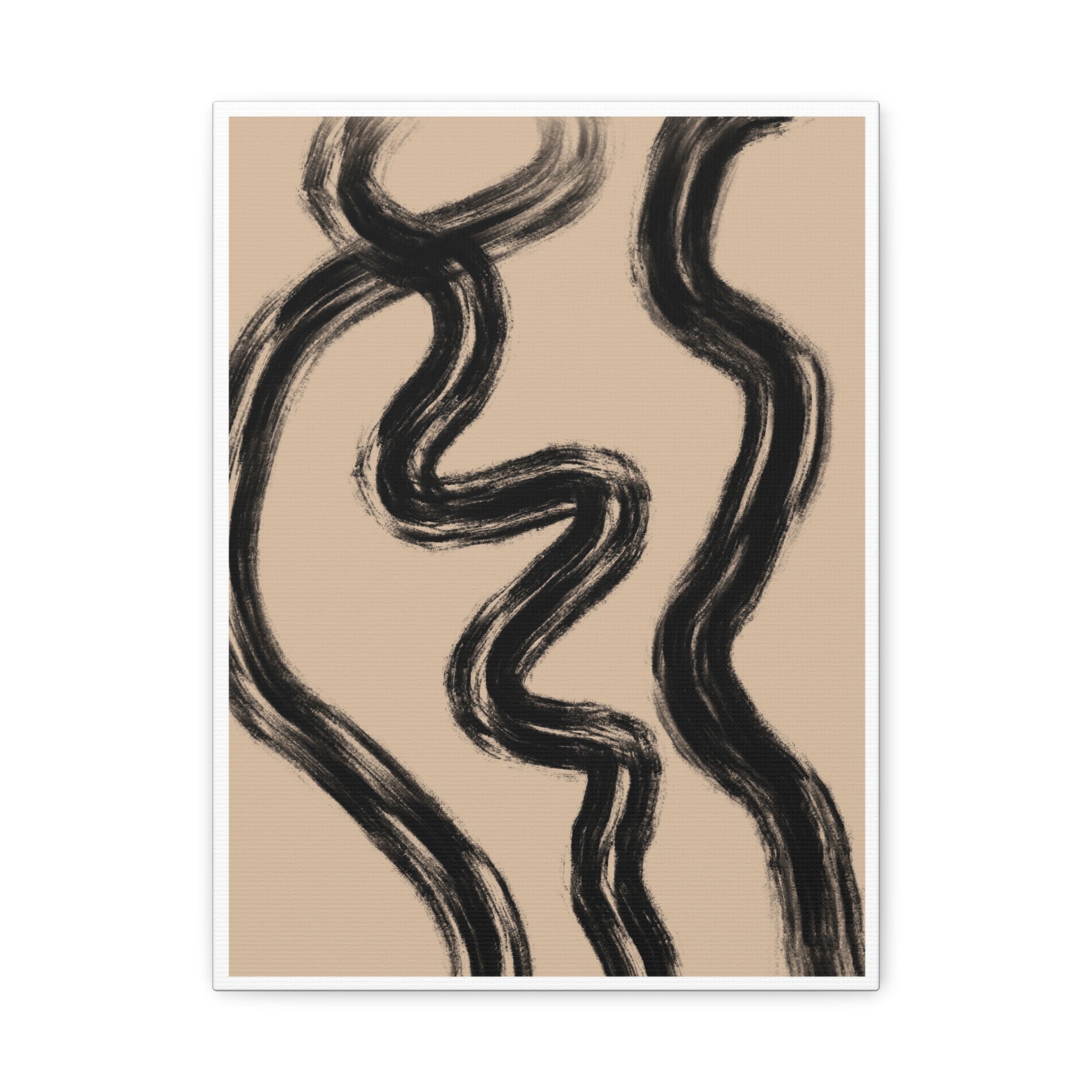 Midnight Current Lines - Canvas