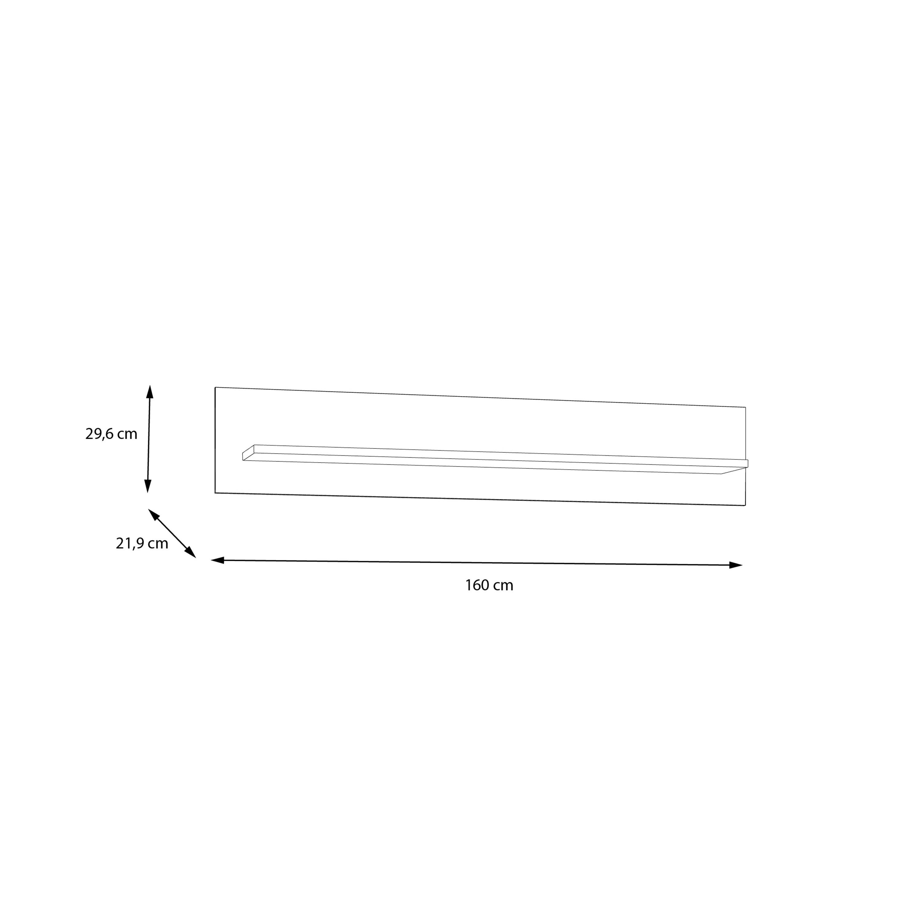 Wensley Wall Shelf in Light Grey and Oak