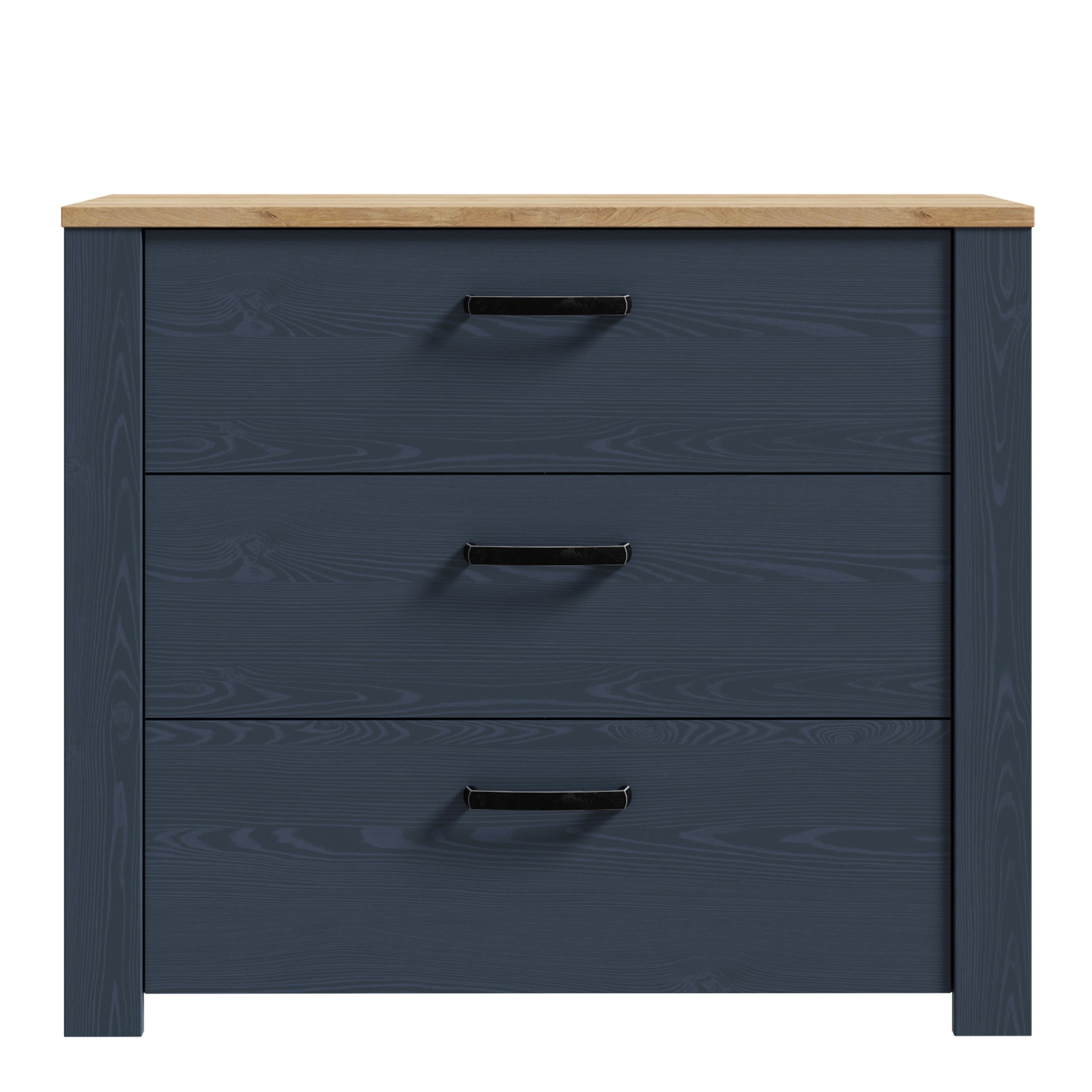 Bohol 3 Drawer Chest in Riviera Oak/Navy