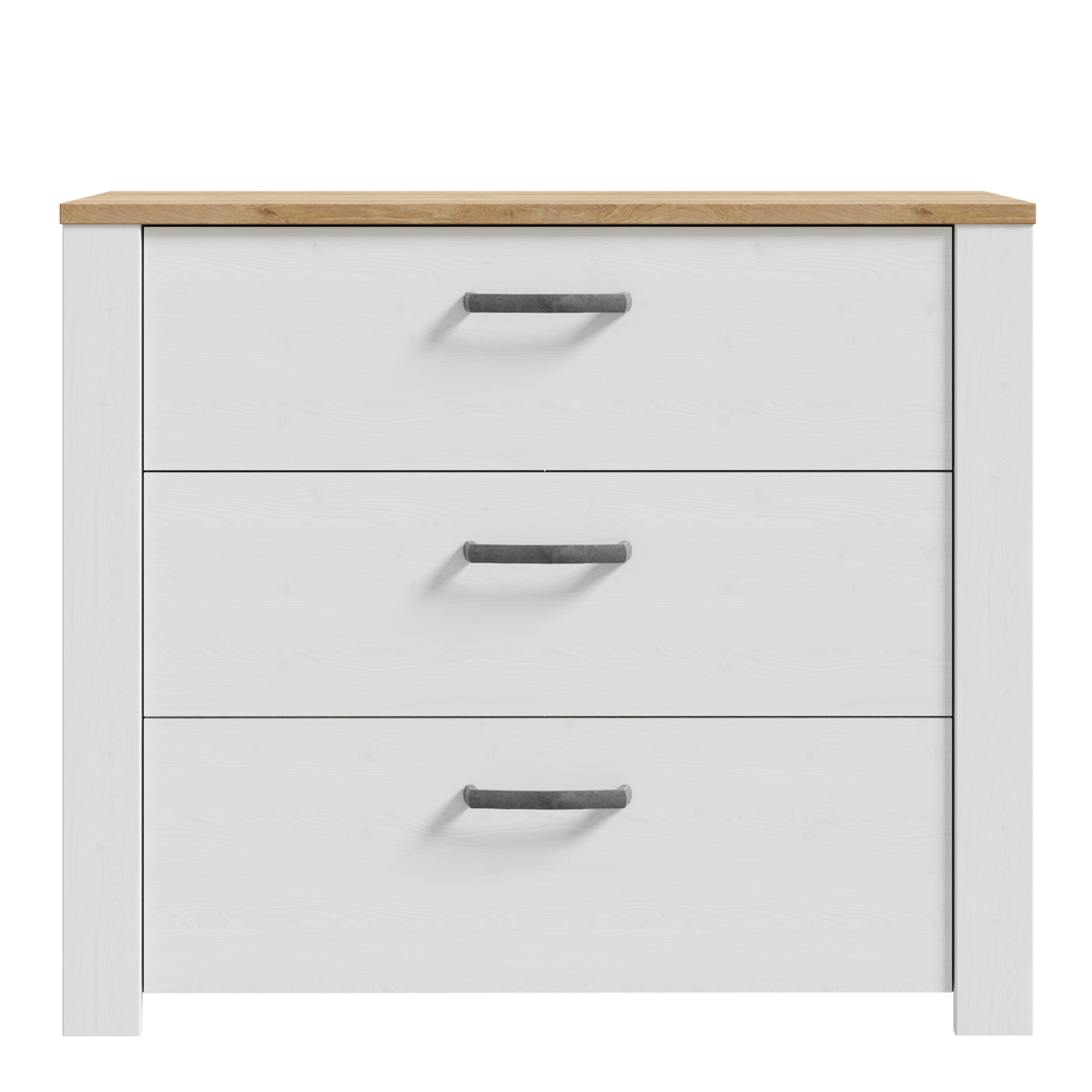 Bohol 3 Drawer Chest in Riviera Oak/White