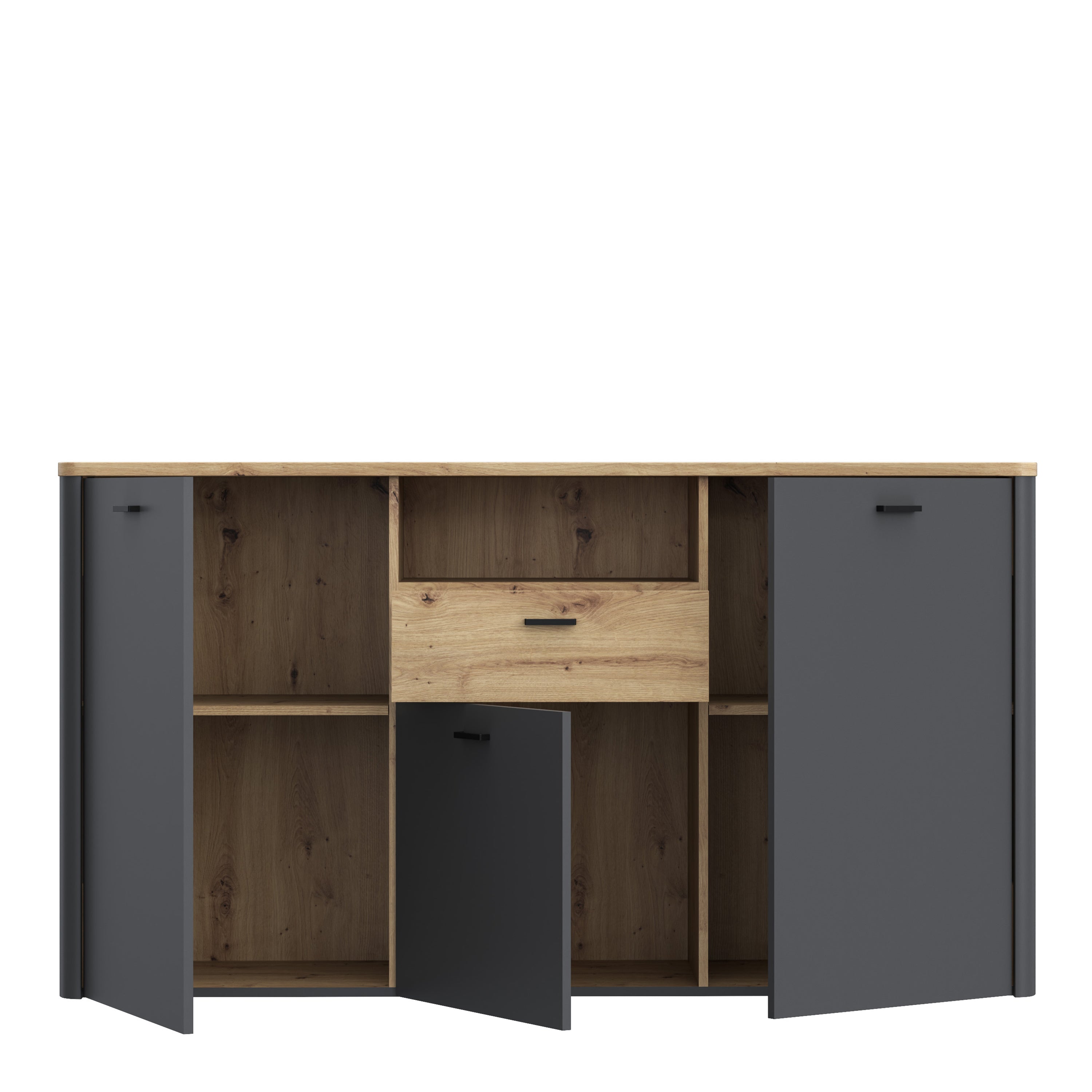 Klara 3 Door 1 Drawer Chest in Grey and Oak