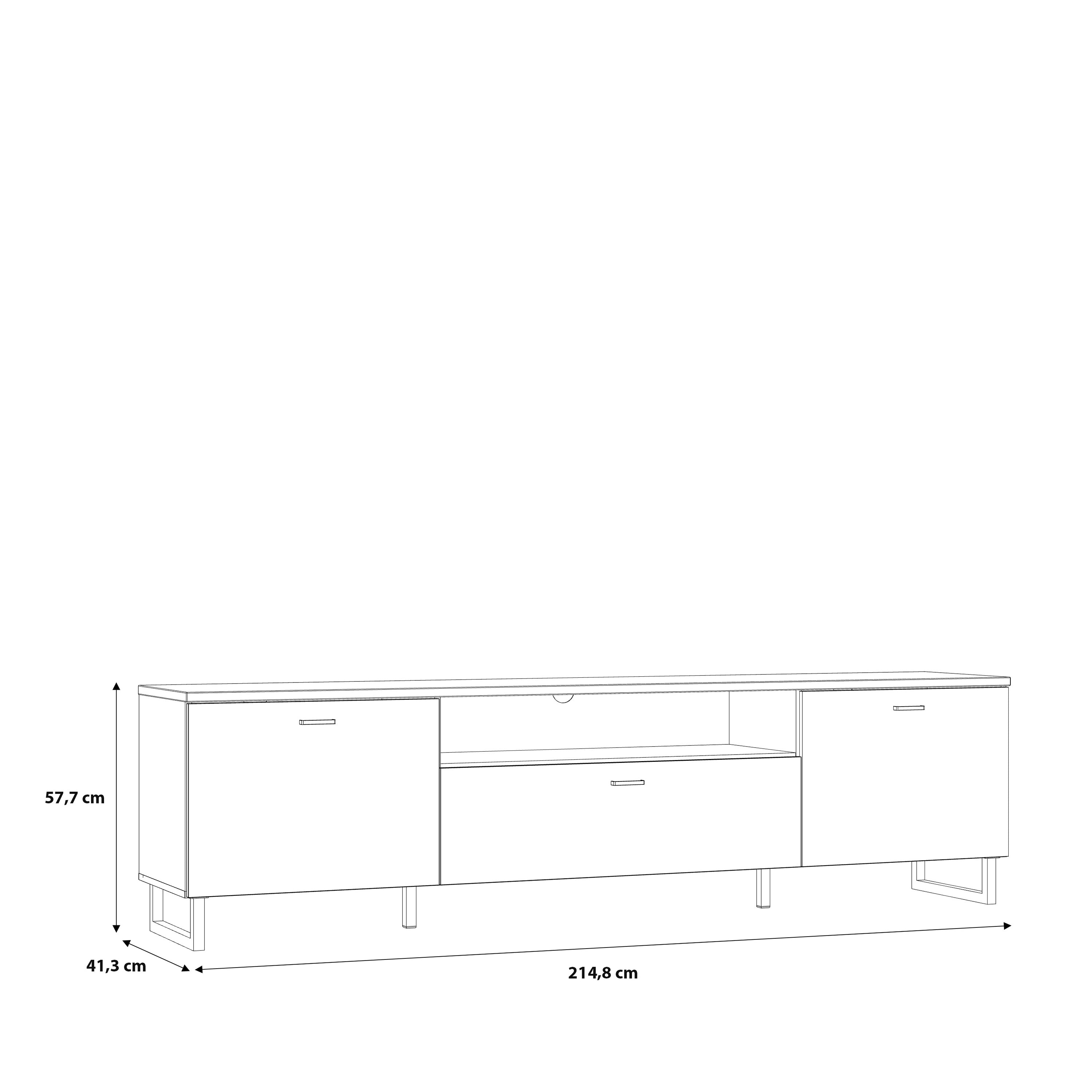 Klara TV Unit with 2 Drawers 1 Flip Door in Grey and Oak
