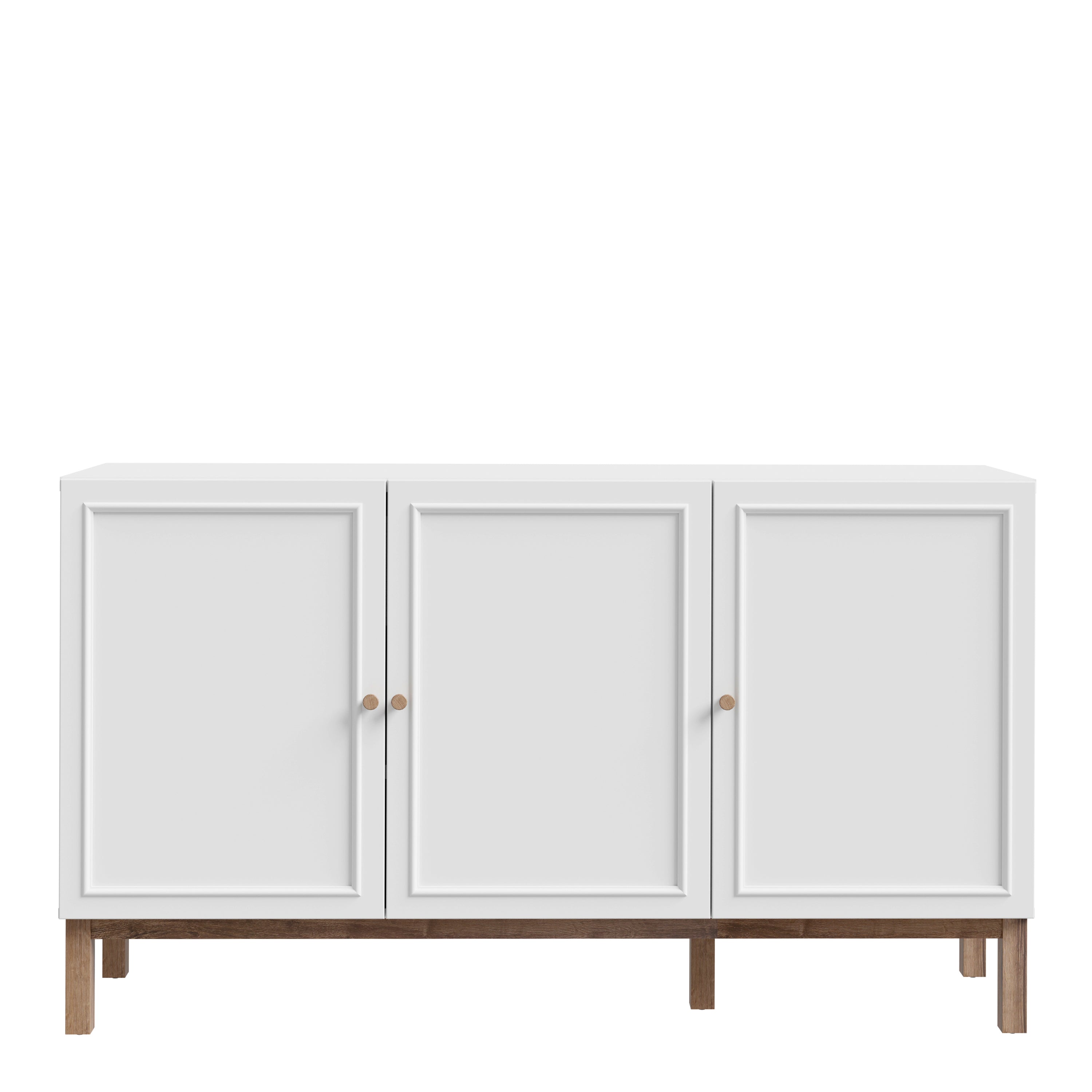 Wensley 3 Door 1 Drawer Sideboard in Light Grey and Oak