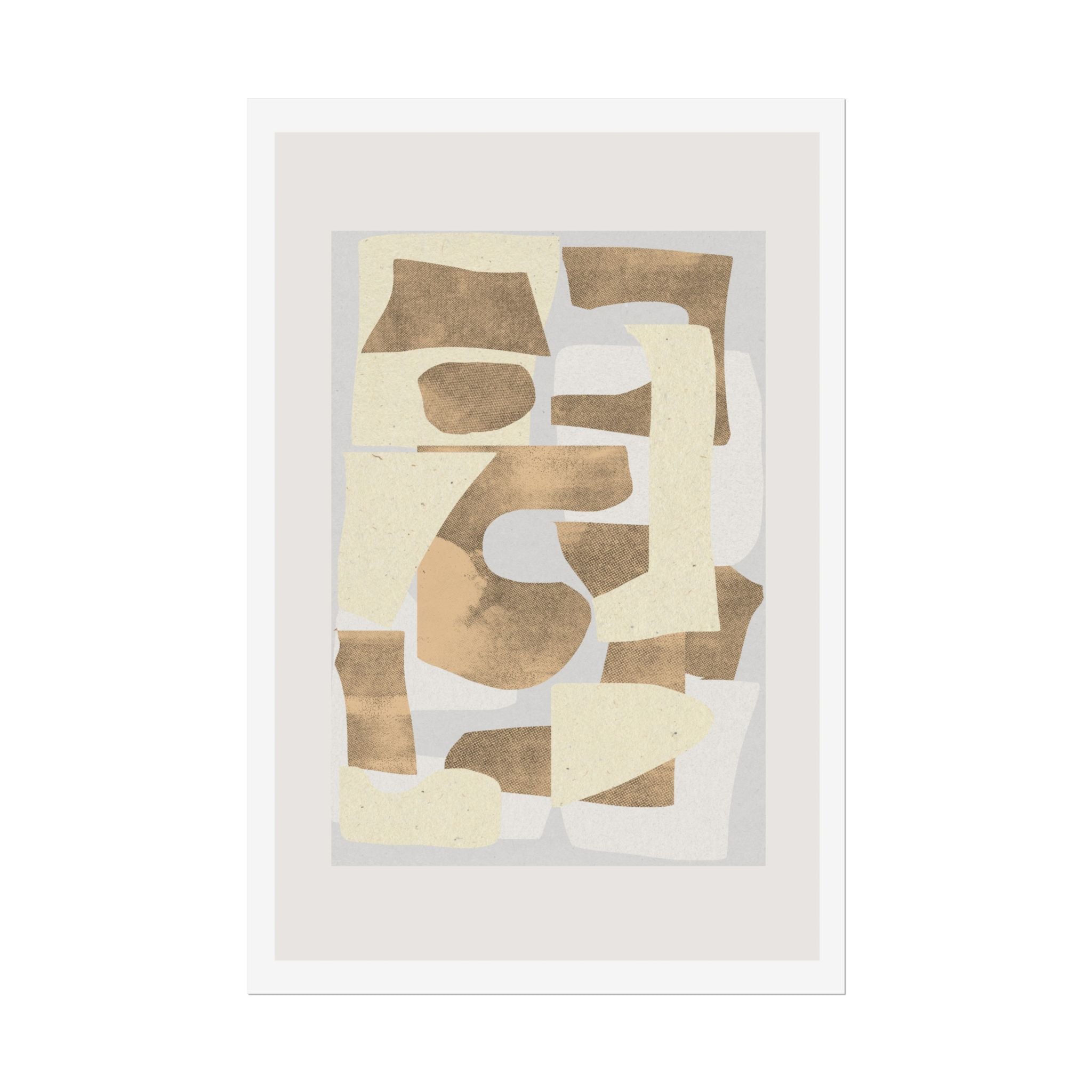Sandstone Echo Collage Forms - Poster