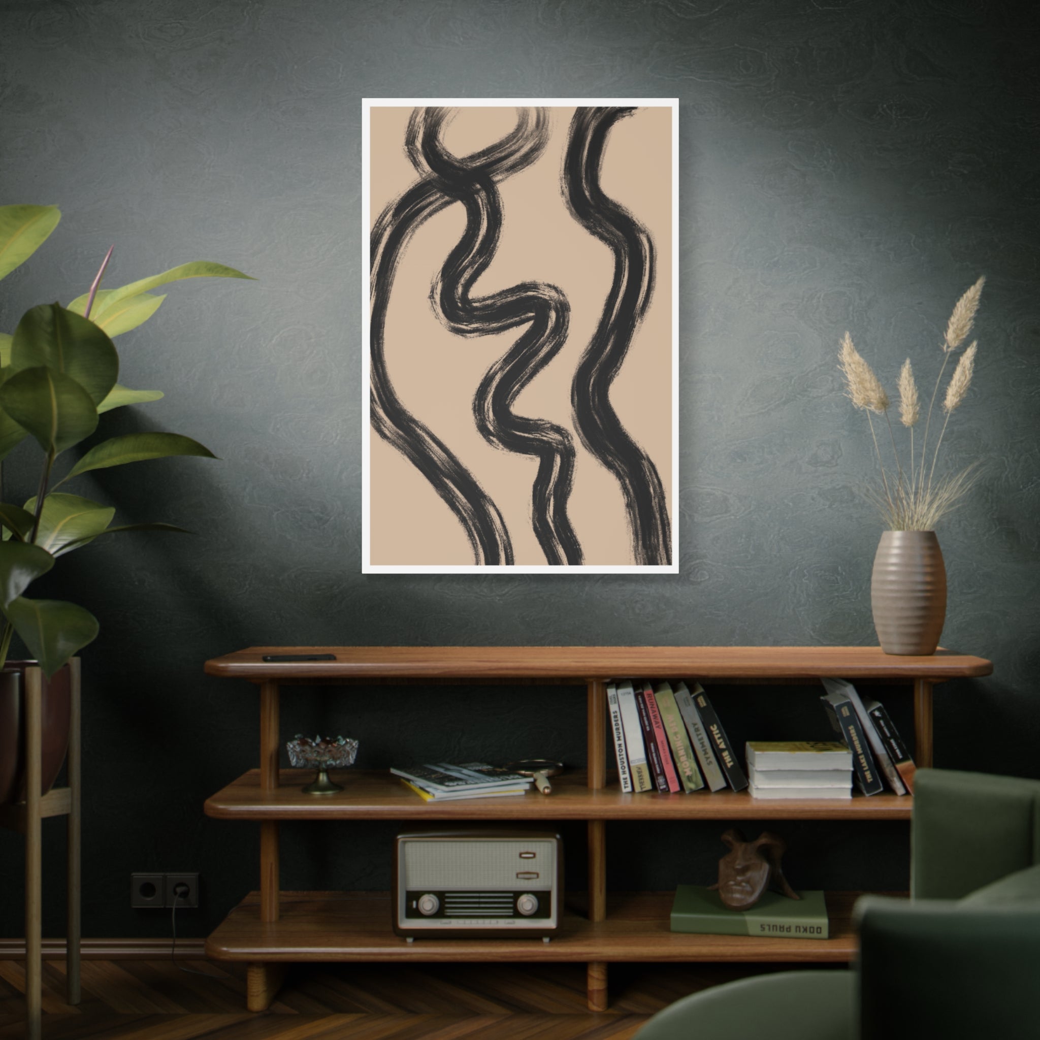 Midnight Current Lines - Canvas