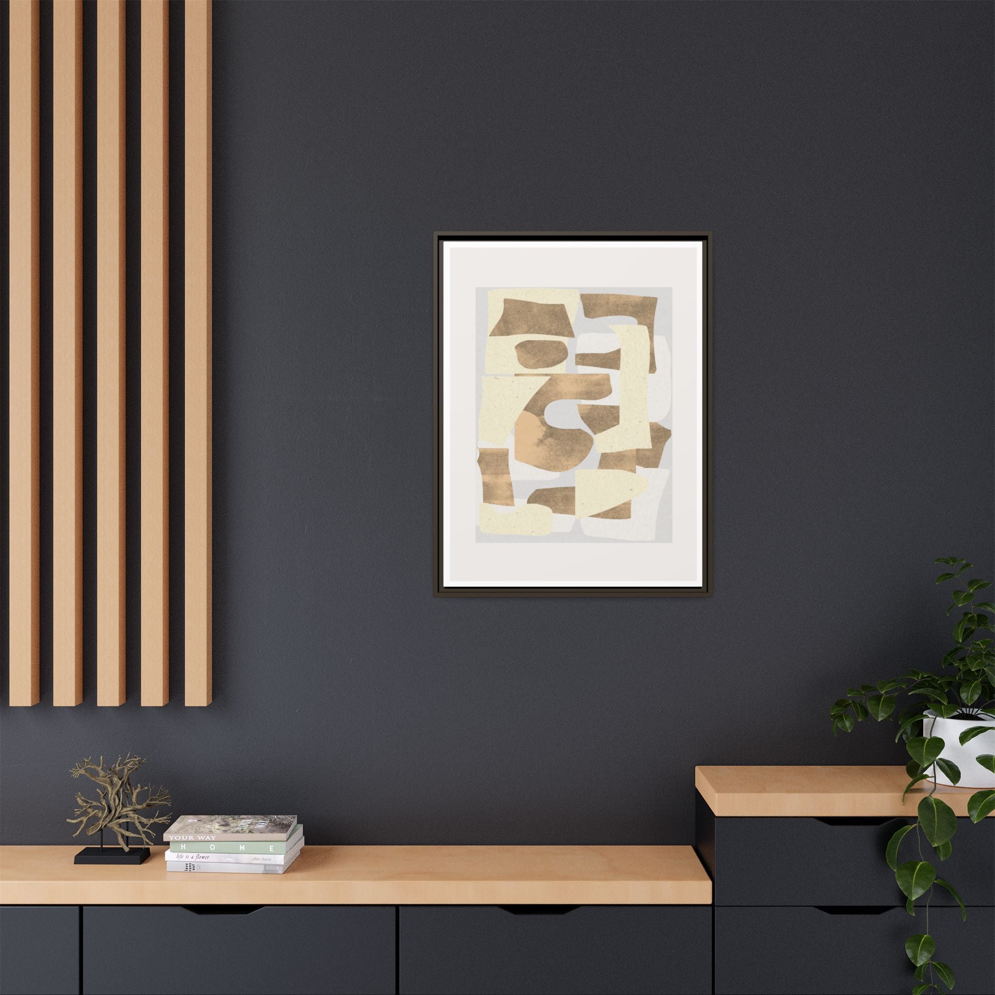 Sandstone Echo Collage Forms - Framed