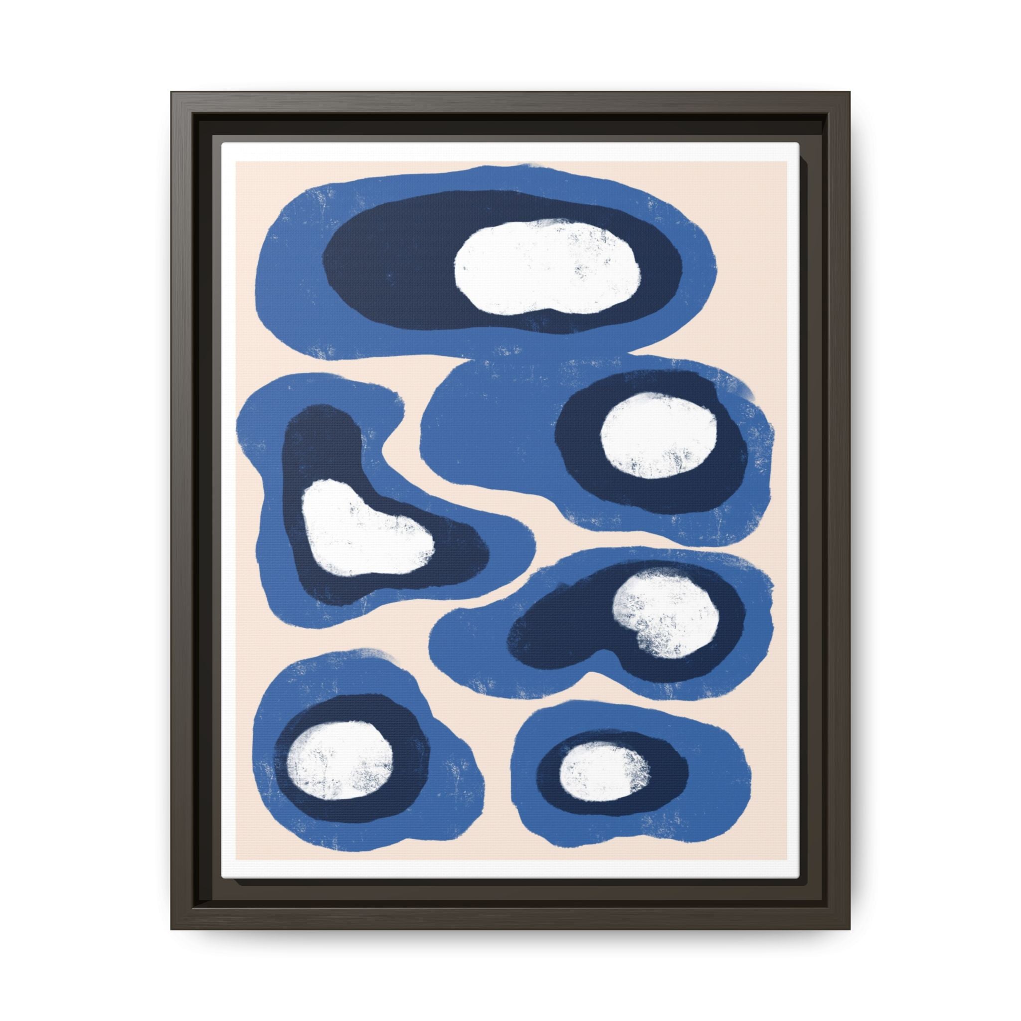 Indigo Orbit Mosaic - Framed